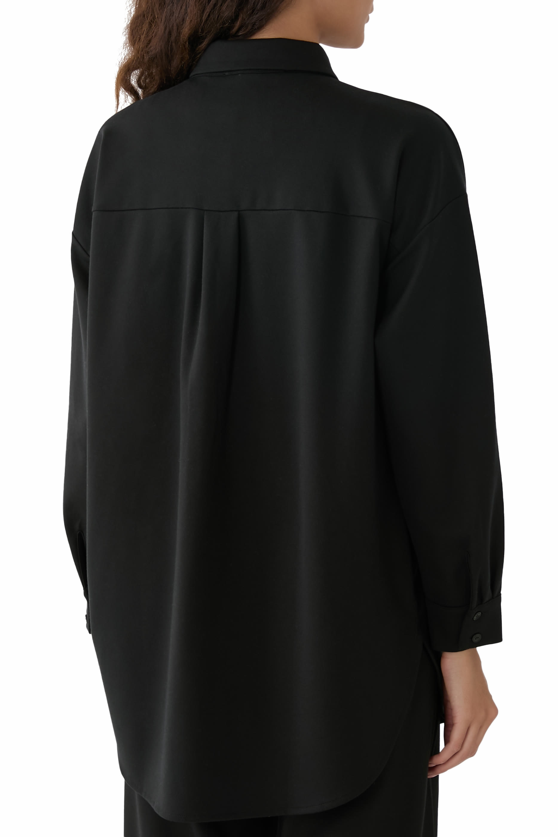 Lightweight Ponte Classic Collar Long Shirt