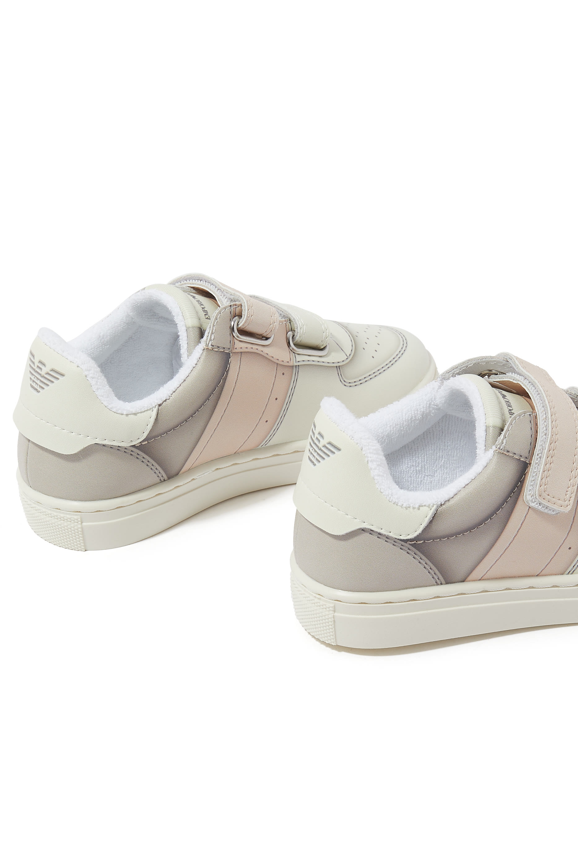 Kids Colorblock Velcro Strap Leather Sneaker