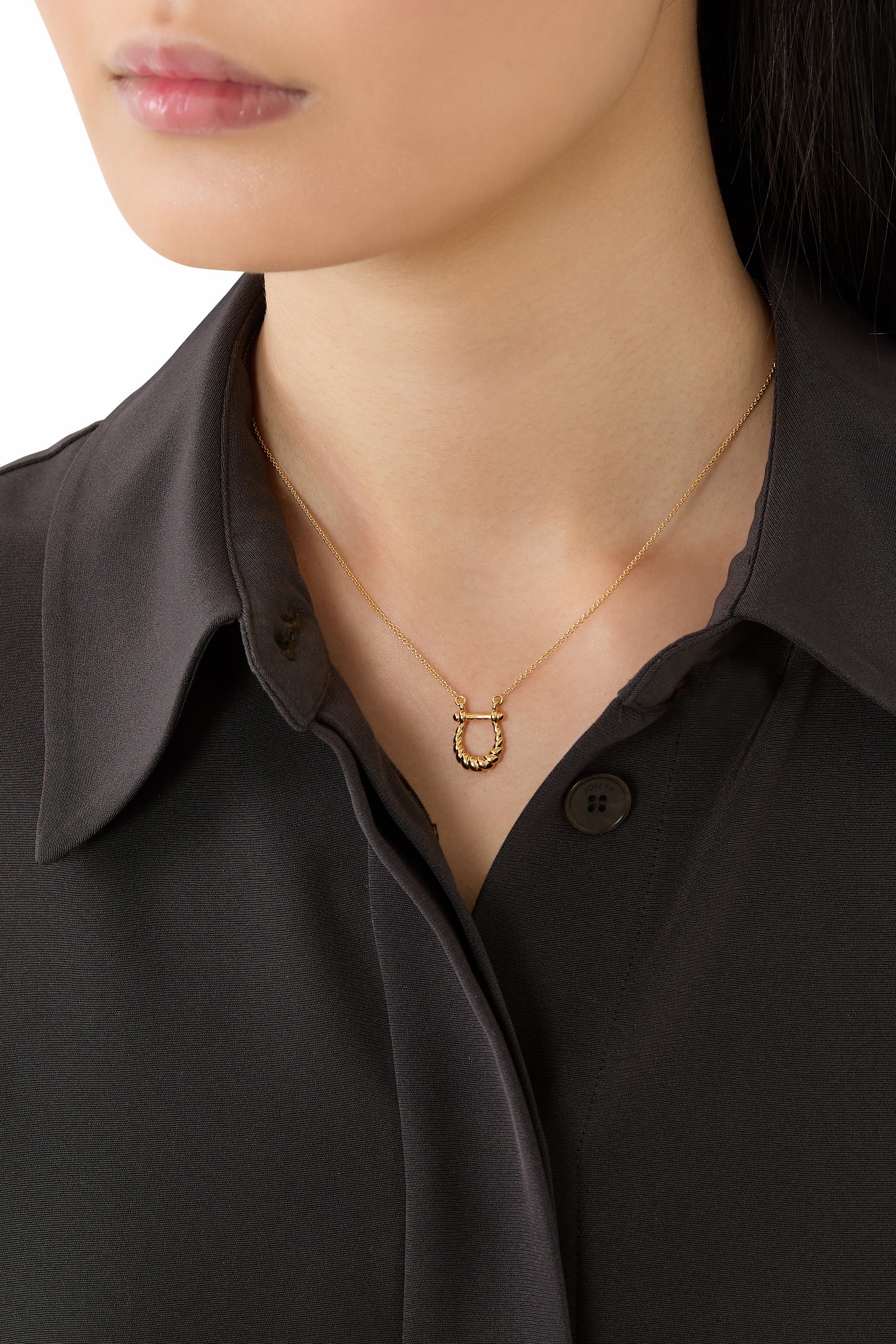  Lunar New Year Horseshoe Pendant Necklace, 18k Recycled Gold Vermeil on Brass