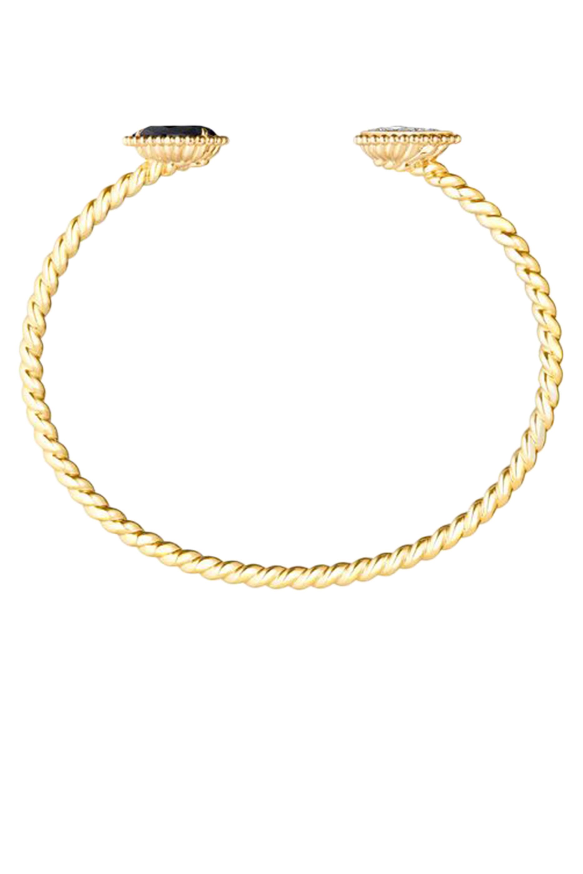 Serpent Boh&egrave;me 2 S Motifs Bracelet, 18K Yellow Gold, Diamonds & Black Onyx