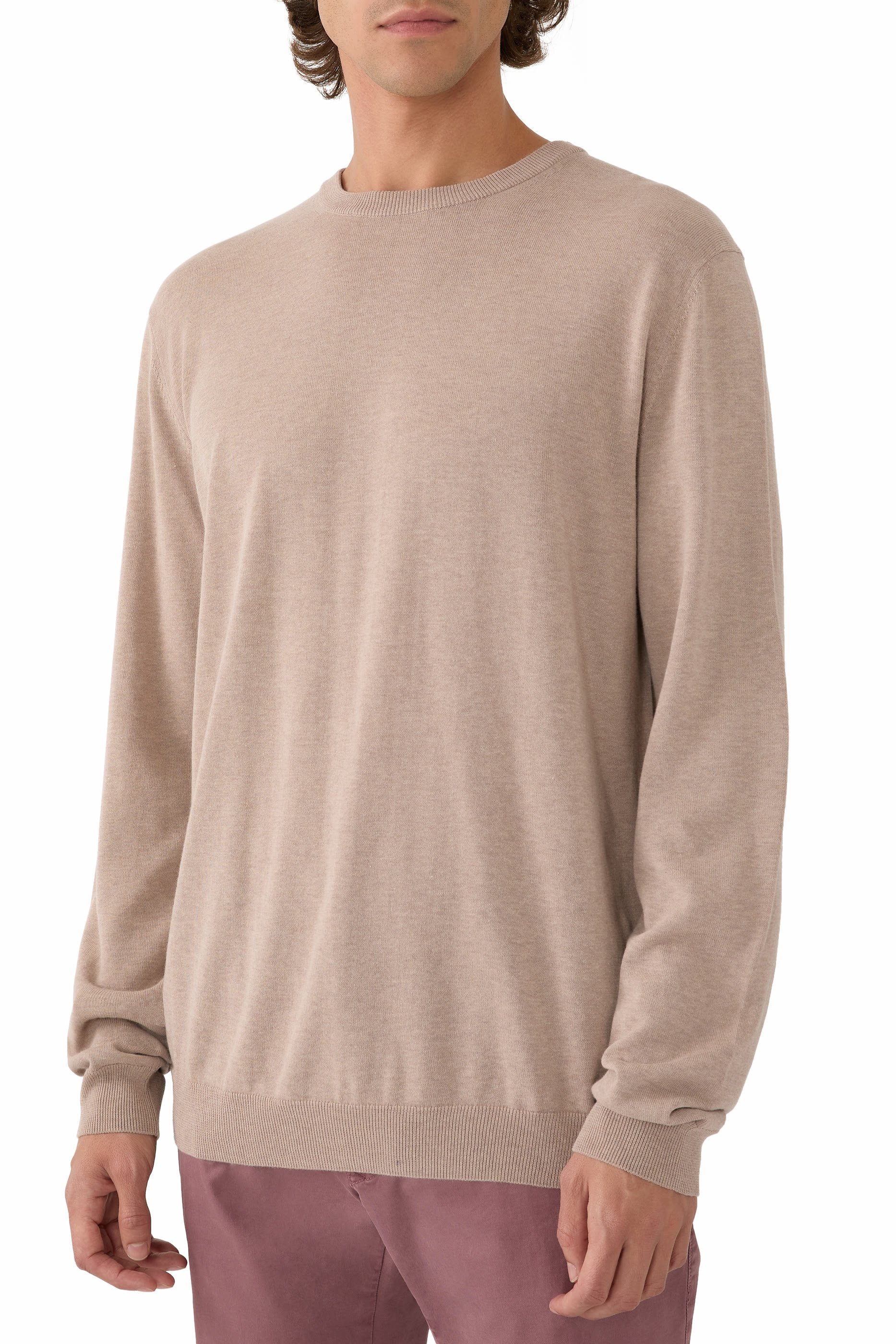 Slim-Fit Cotton Crêpe Crewneck Jumper