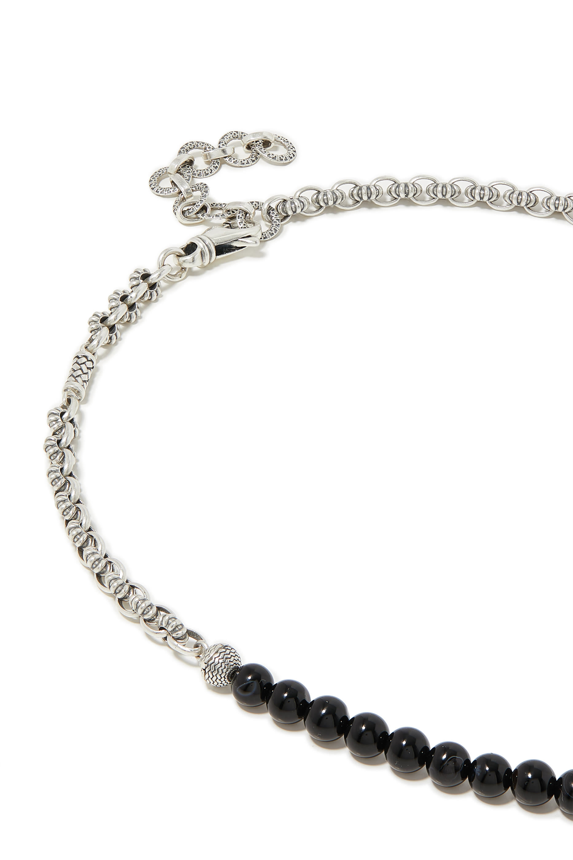 Multi-Way Contentment Necklace, Silver & Onyx