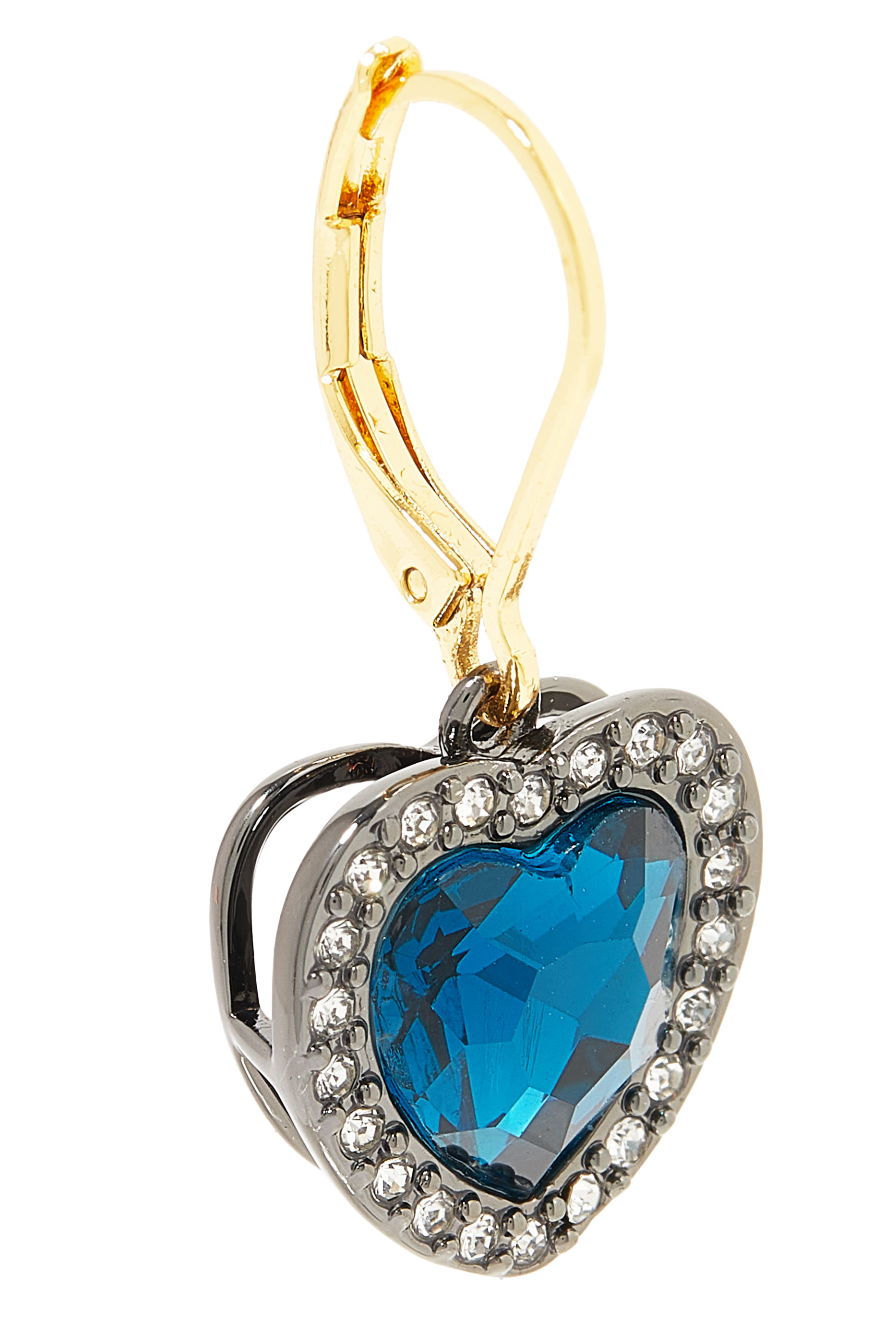 Crystal Heart Earrings, Gold-Plated Metal & Crystals