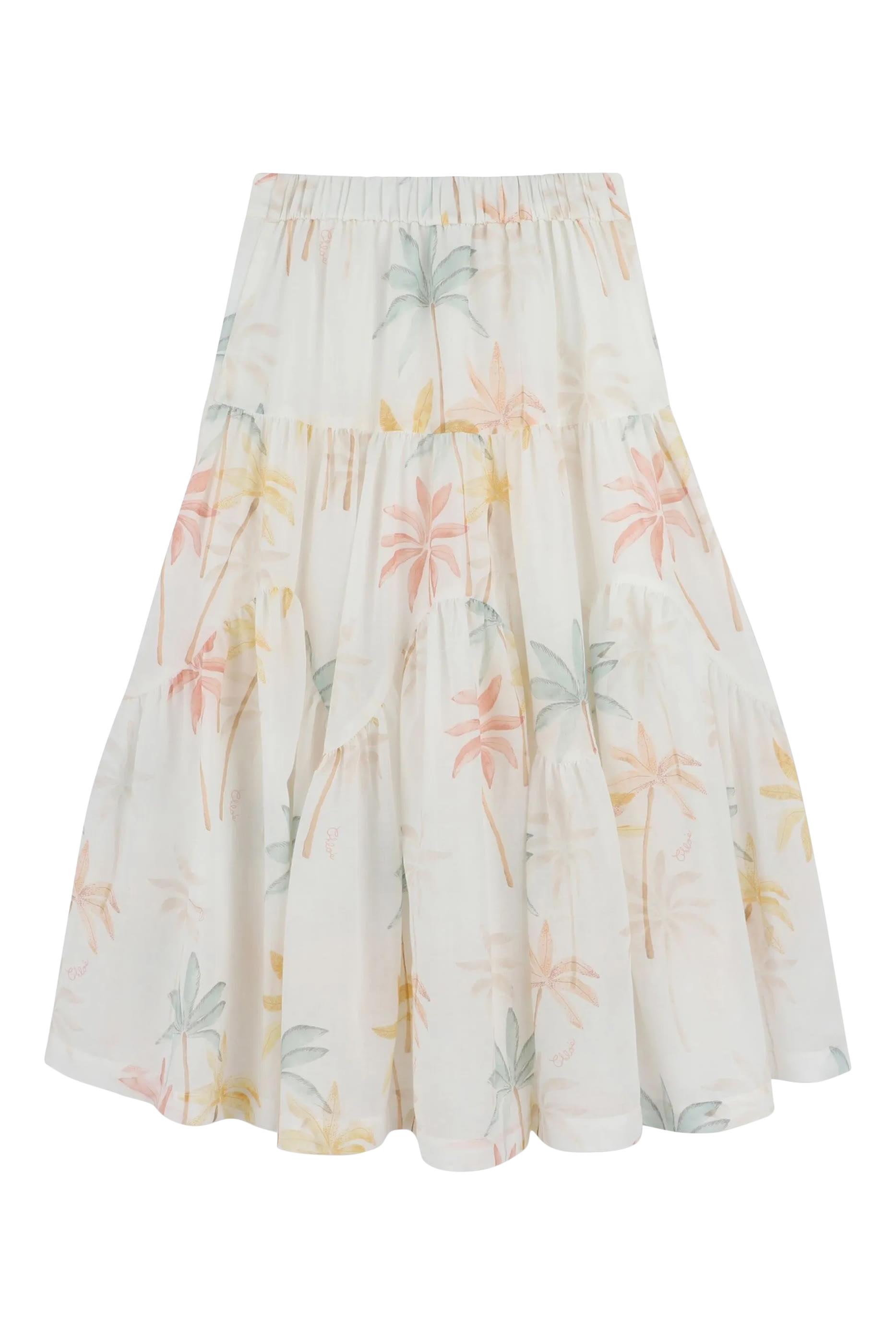 Kids Palm Print Long Skirt