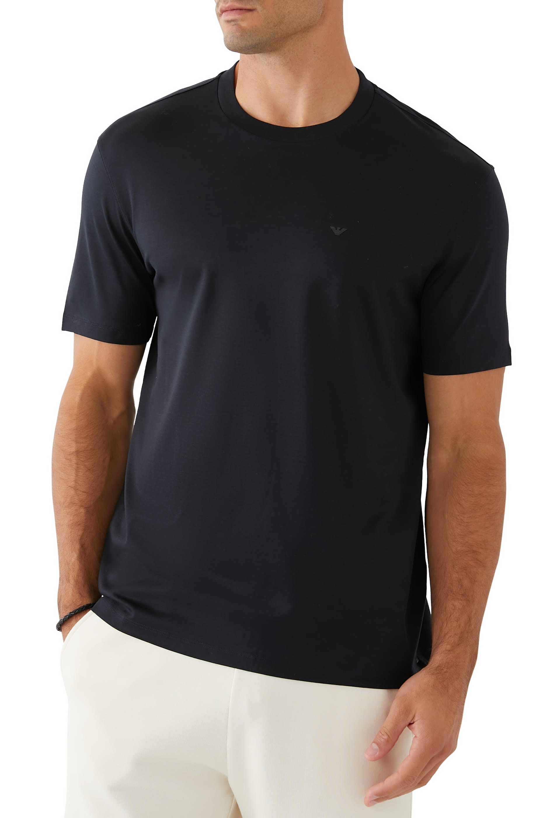 Plain Cotton-Lyocell T-Shirt