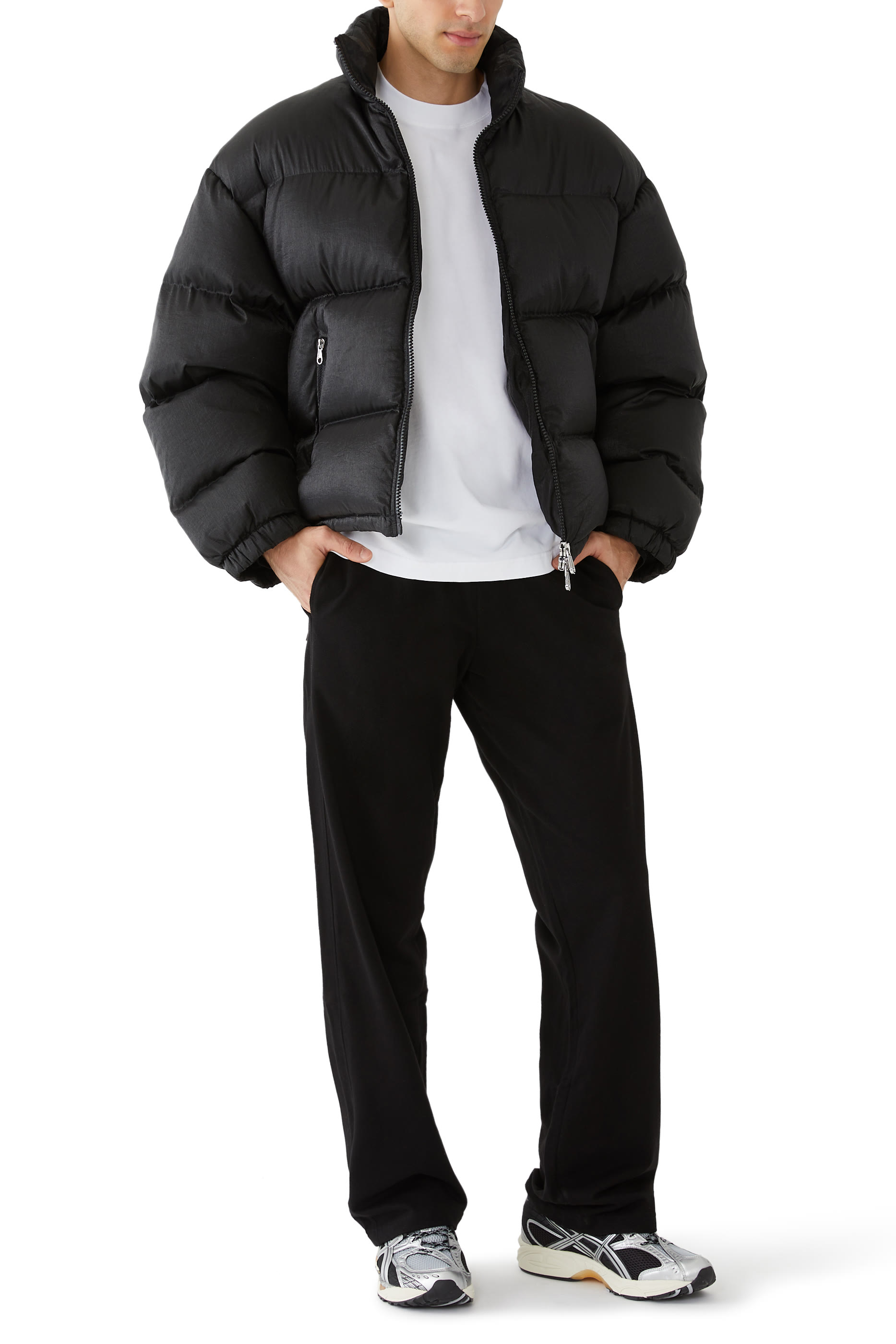 Cropped Nylon Ripstop Puffer Jacket