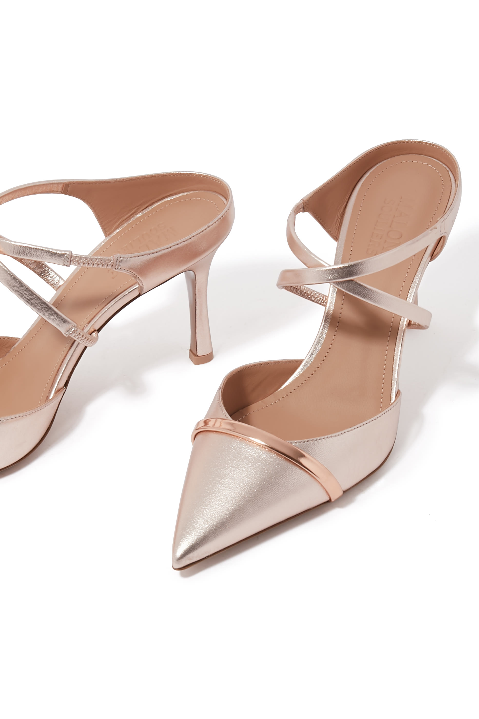 Yoana 80 Metallic Leather Mules