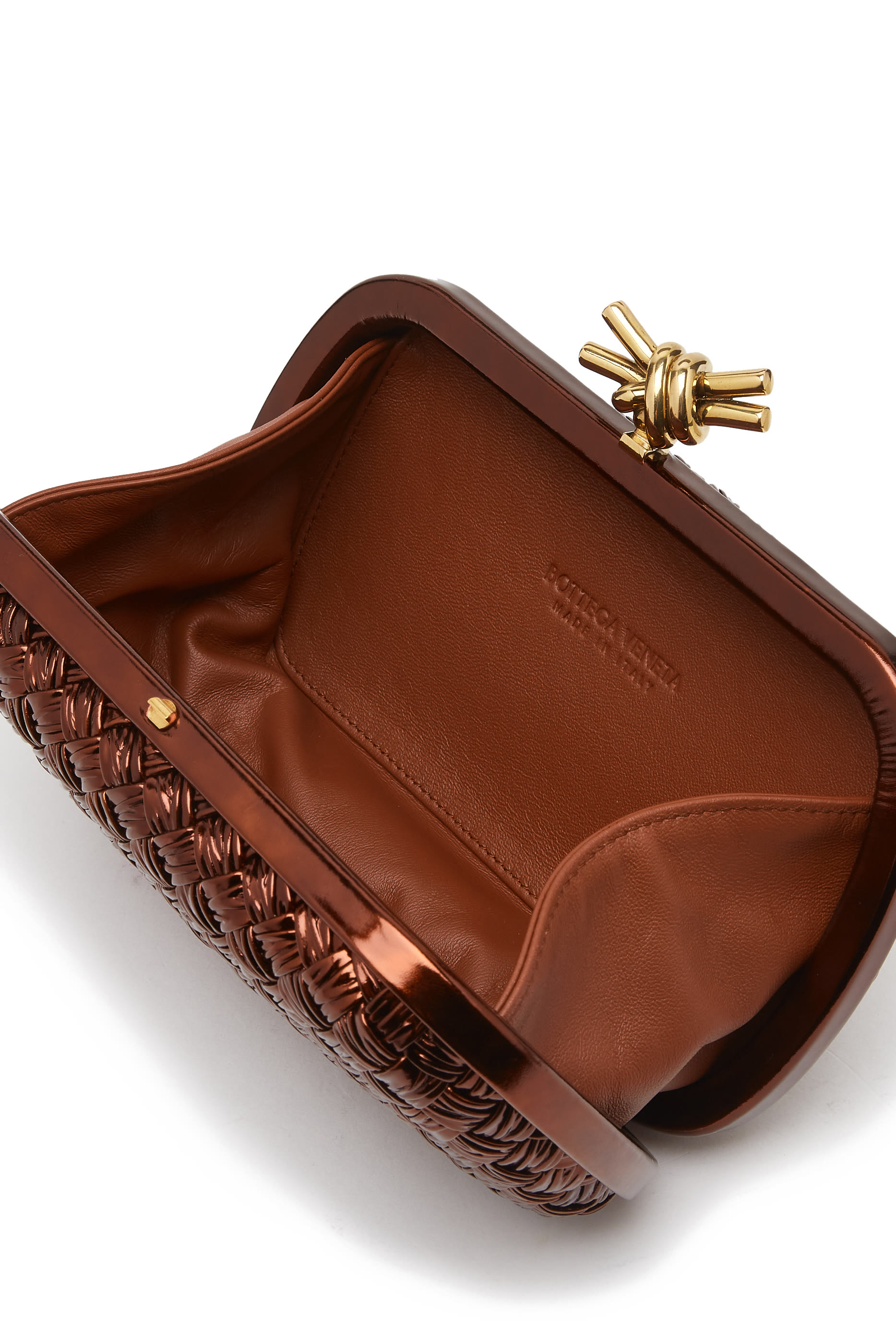 Intrecciato Leather Knot Clutch