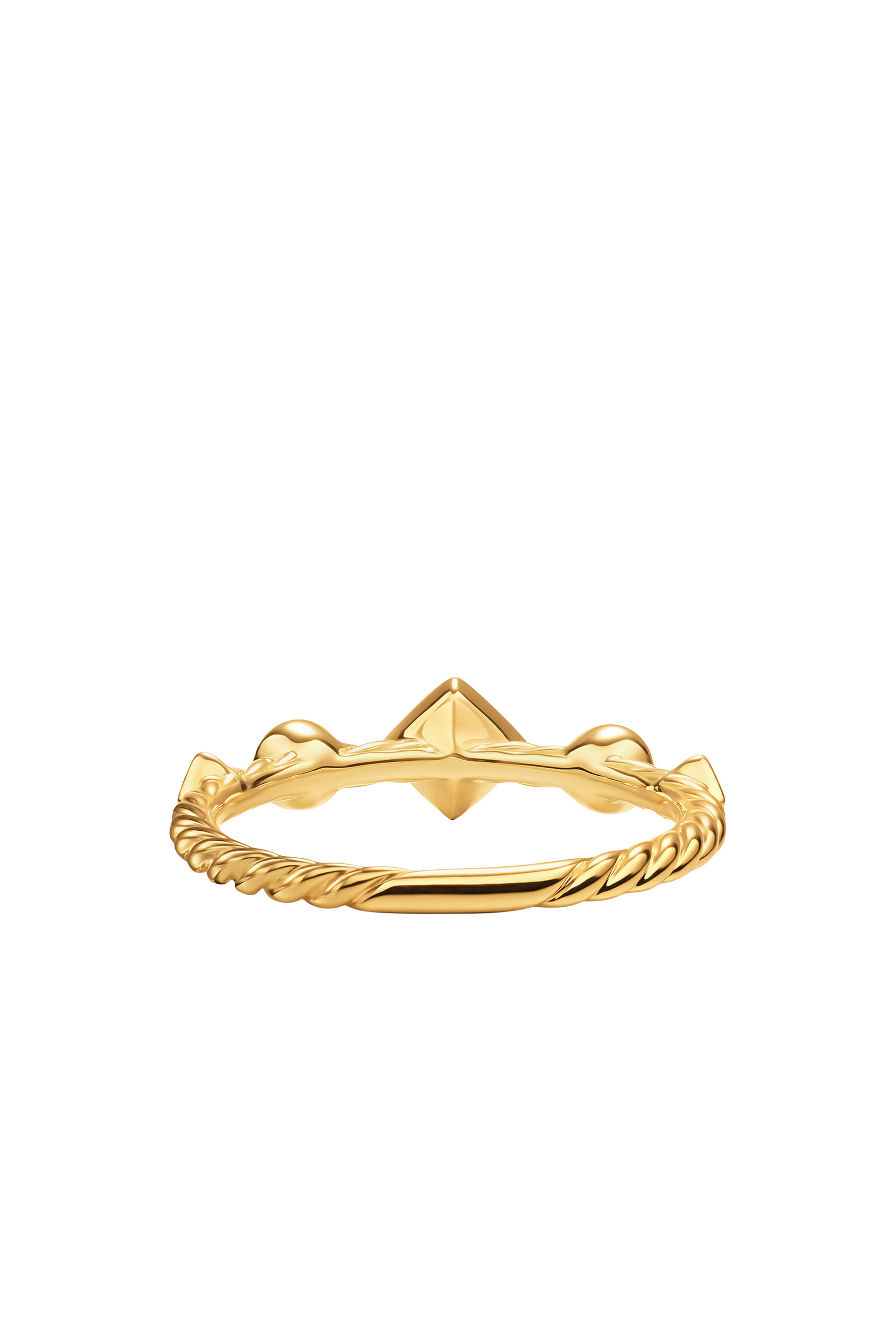 Cable Band Ring, 18K Yellow Gold & Diamonds