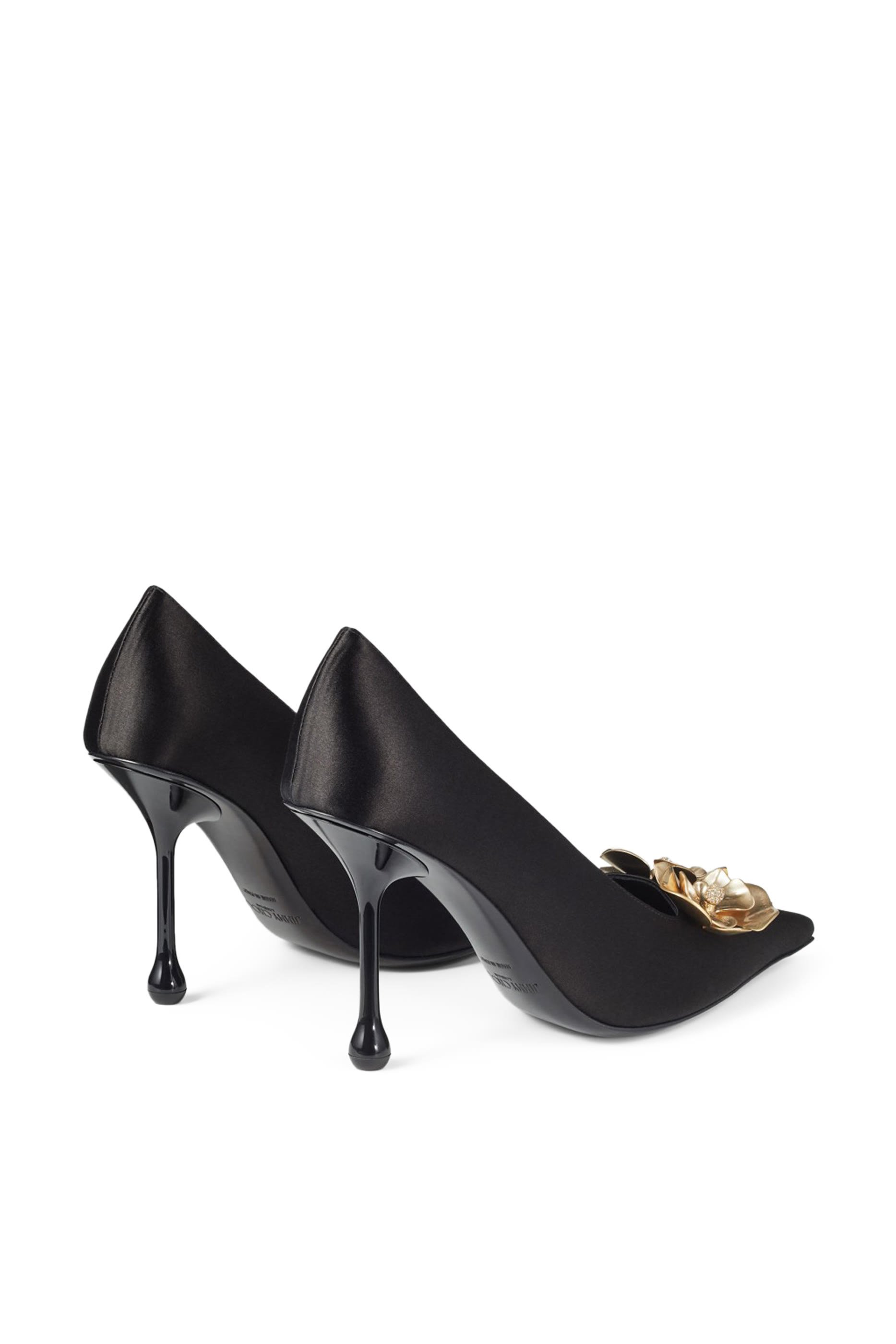 Ixia Satin 95 Pumps with Flowers