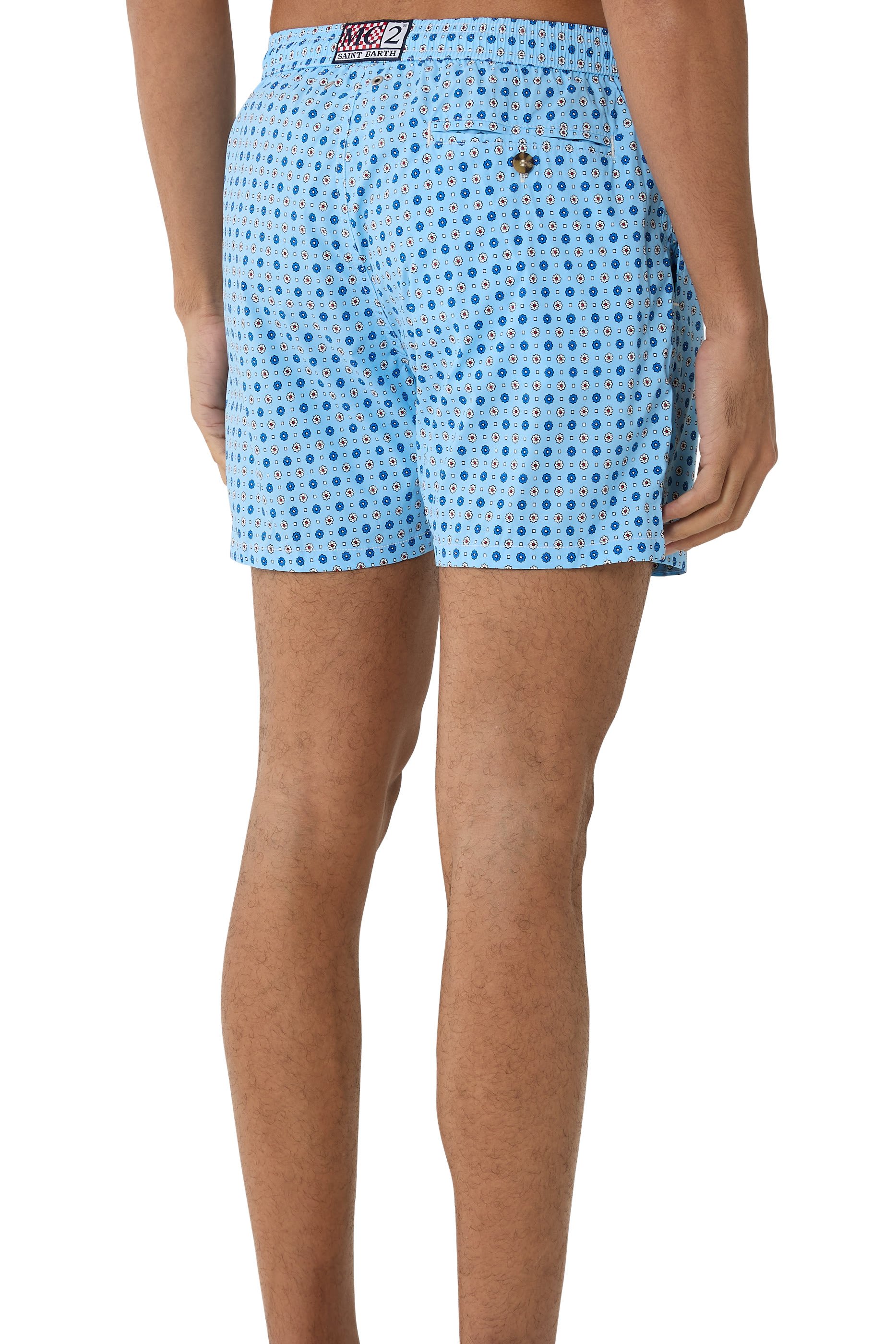 Micro Tie Print Comfort Light Swim Shorts