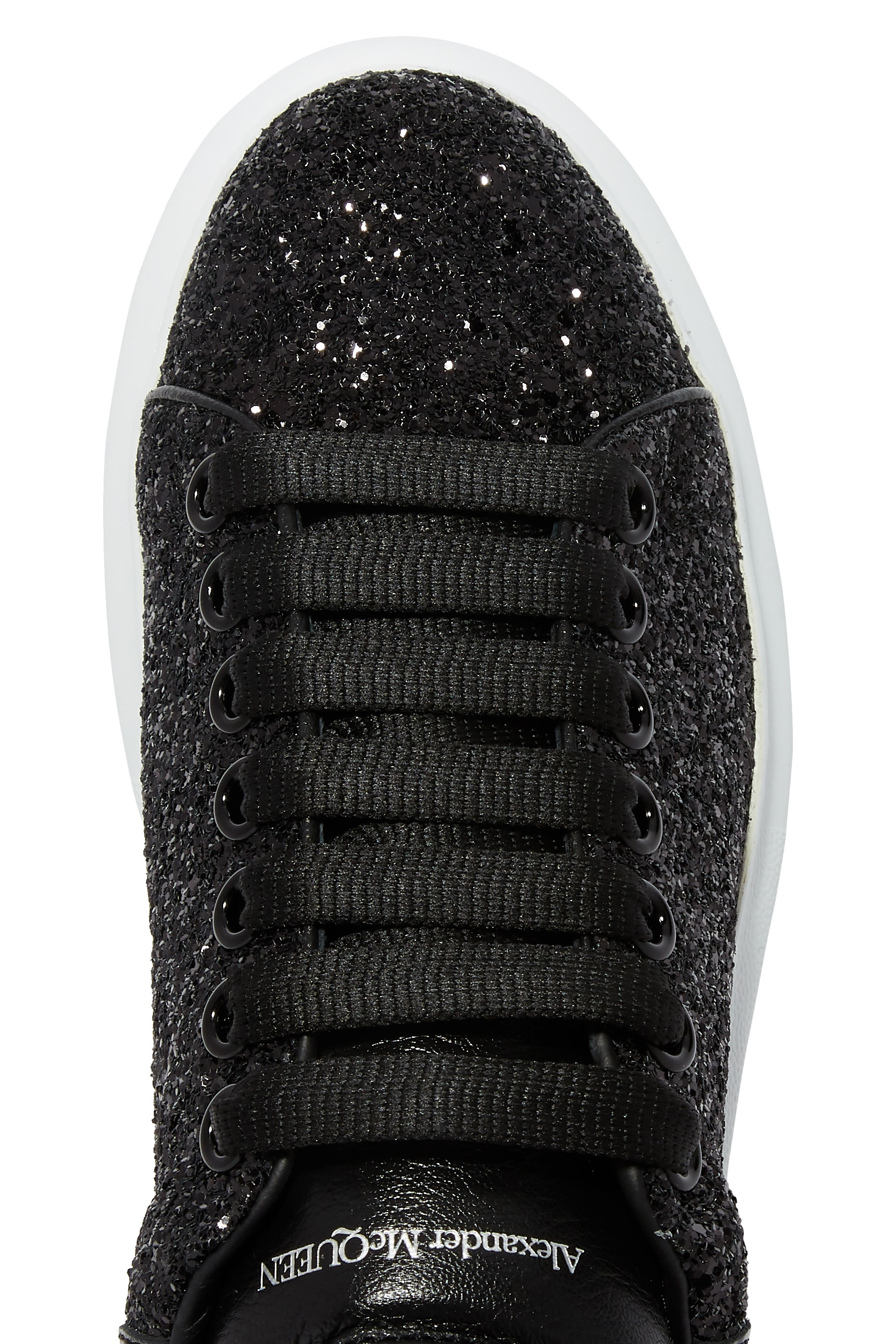 Oversized Glitter Leather Sneakers