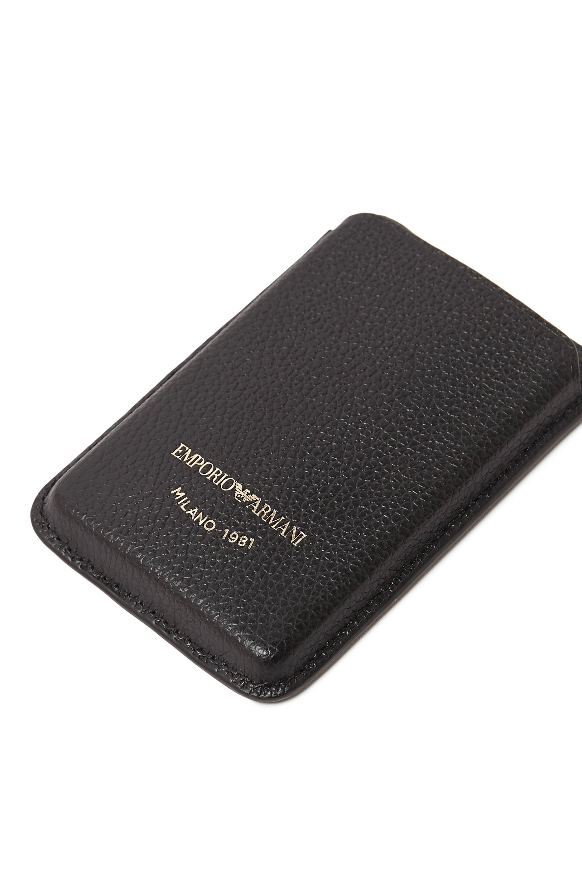 Grained Leather Phone & Card Holder