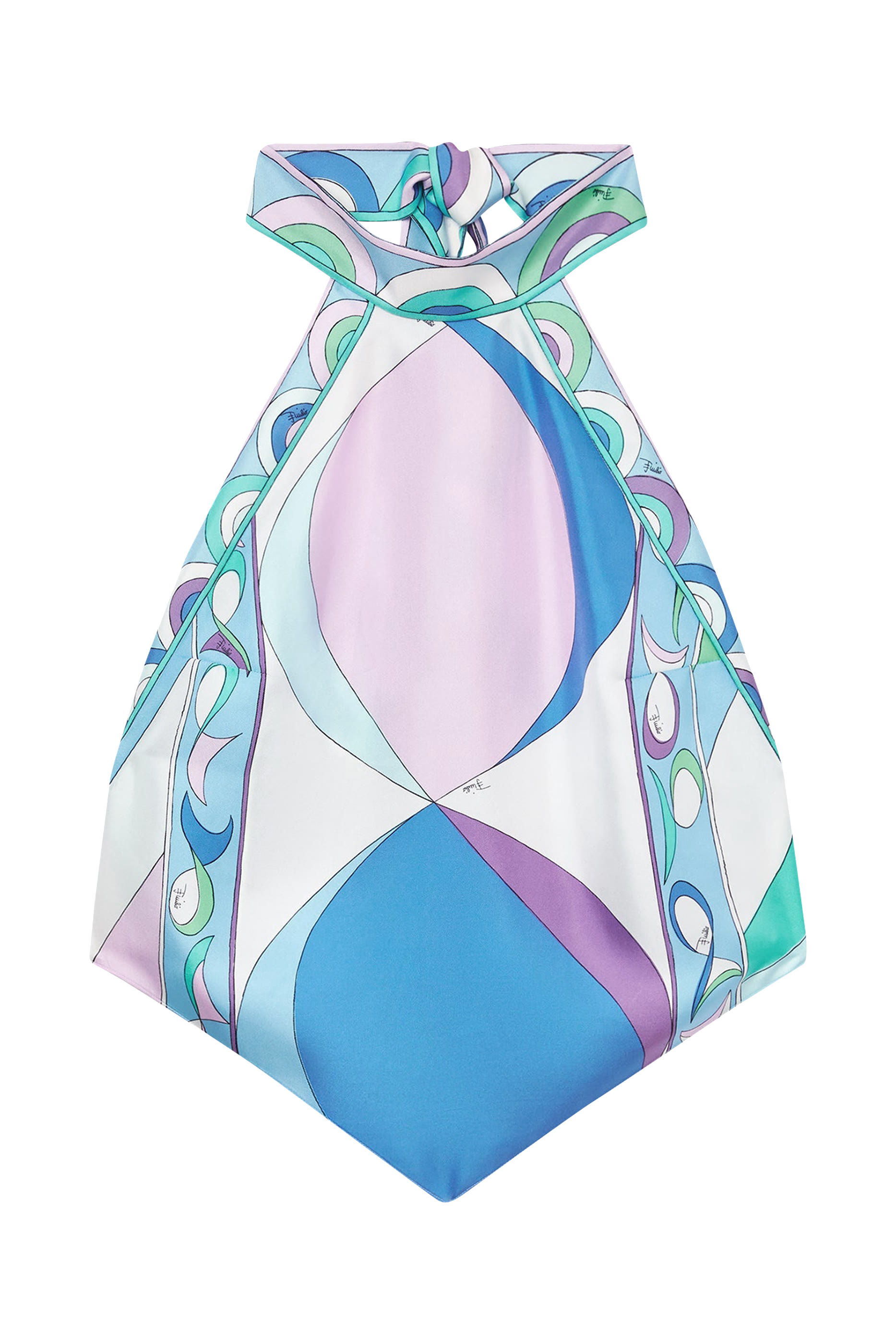 Pesci-Print Silk-Twill Top