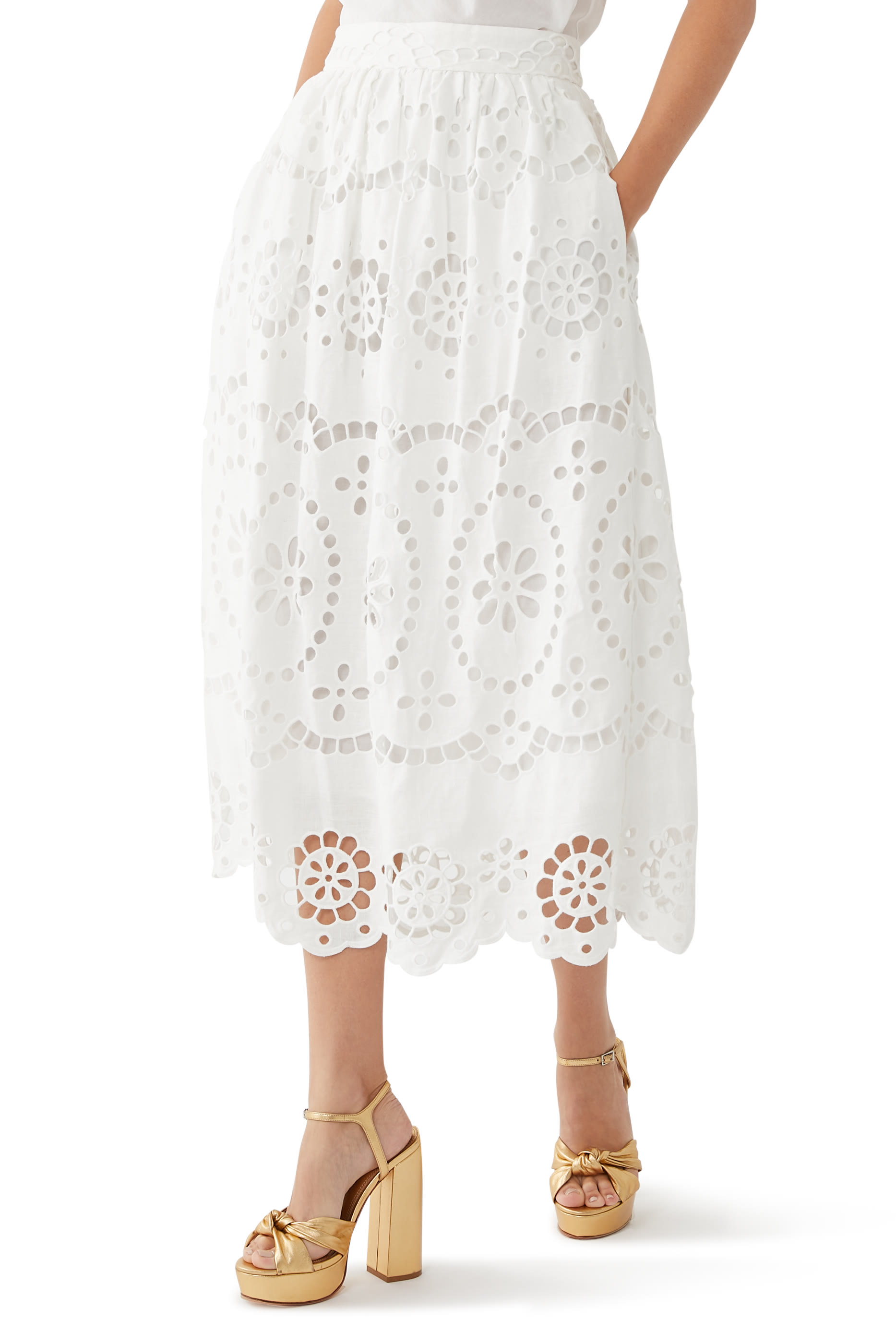 Lexi Embroidered Midi Skirt