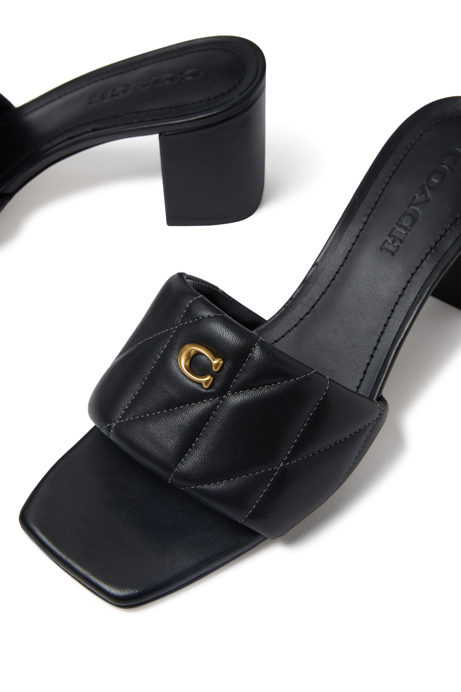 Holly Black 65 Heel Sandals with Quilting