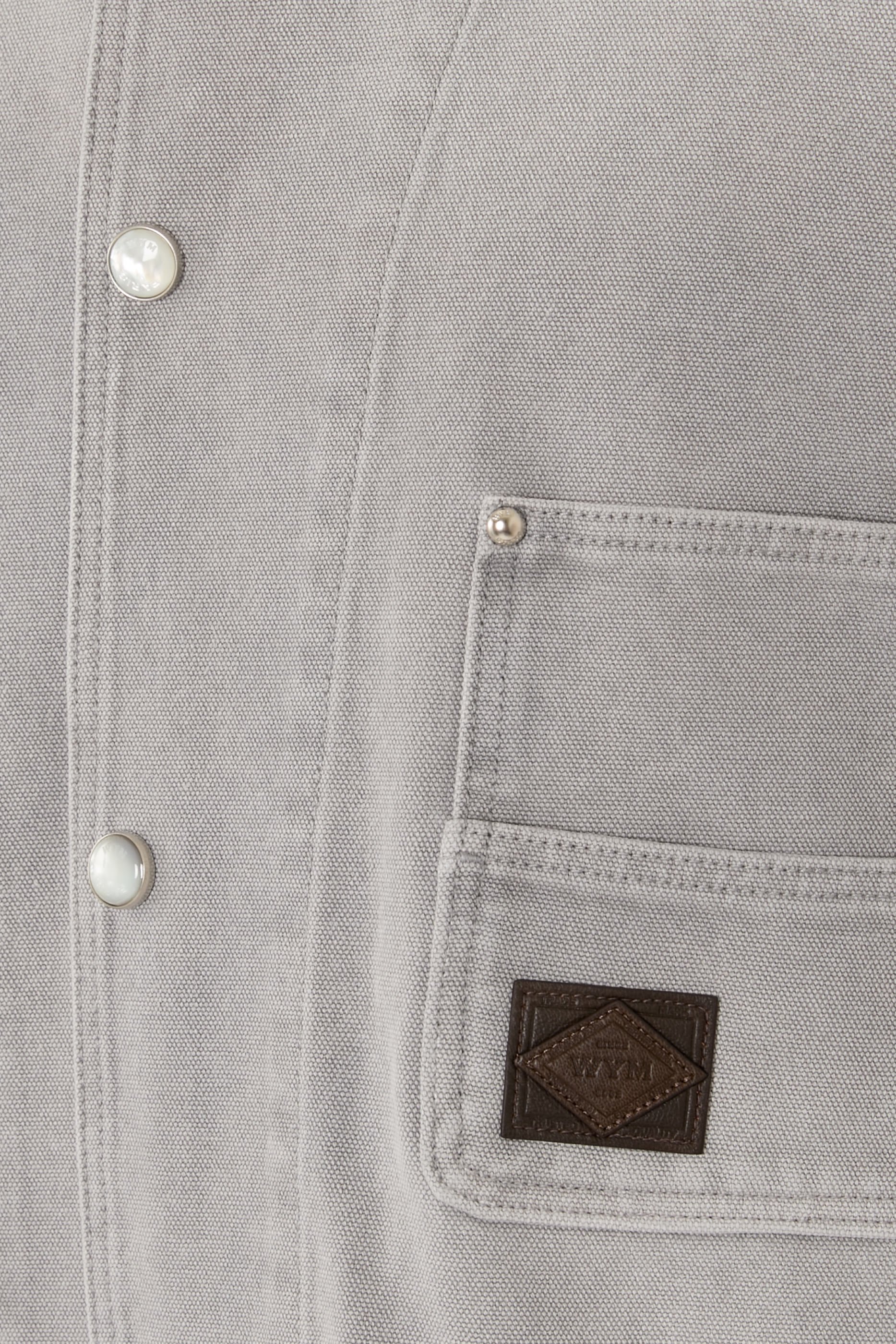 Leather Collar Dyed Denim Coat