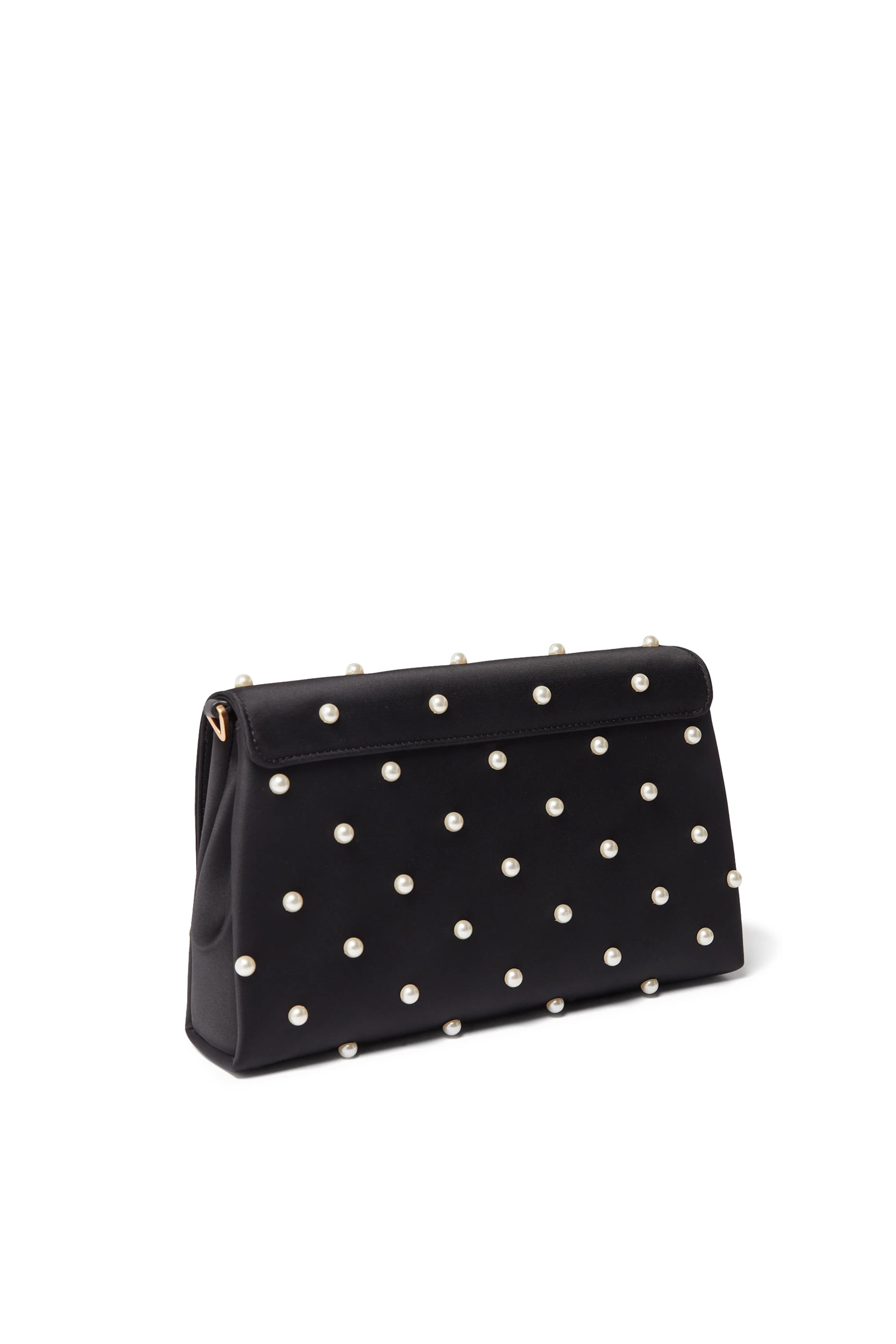 Grace Pearl Embellished Satin Clutch Bag