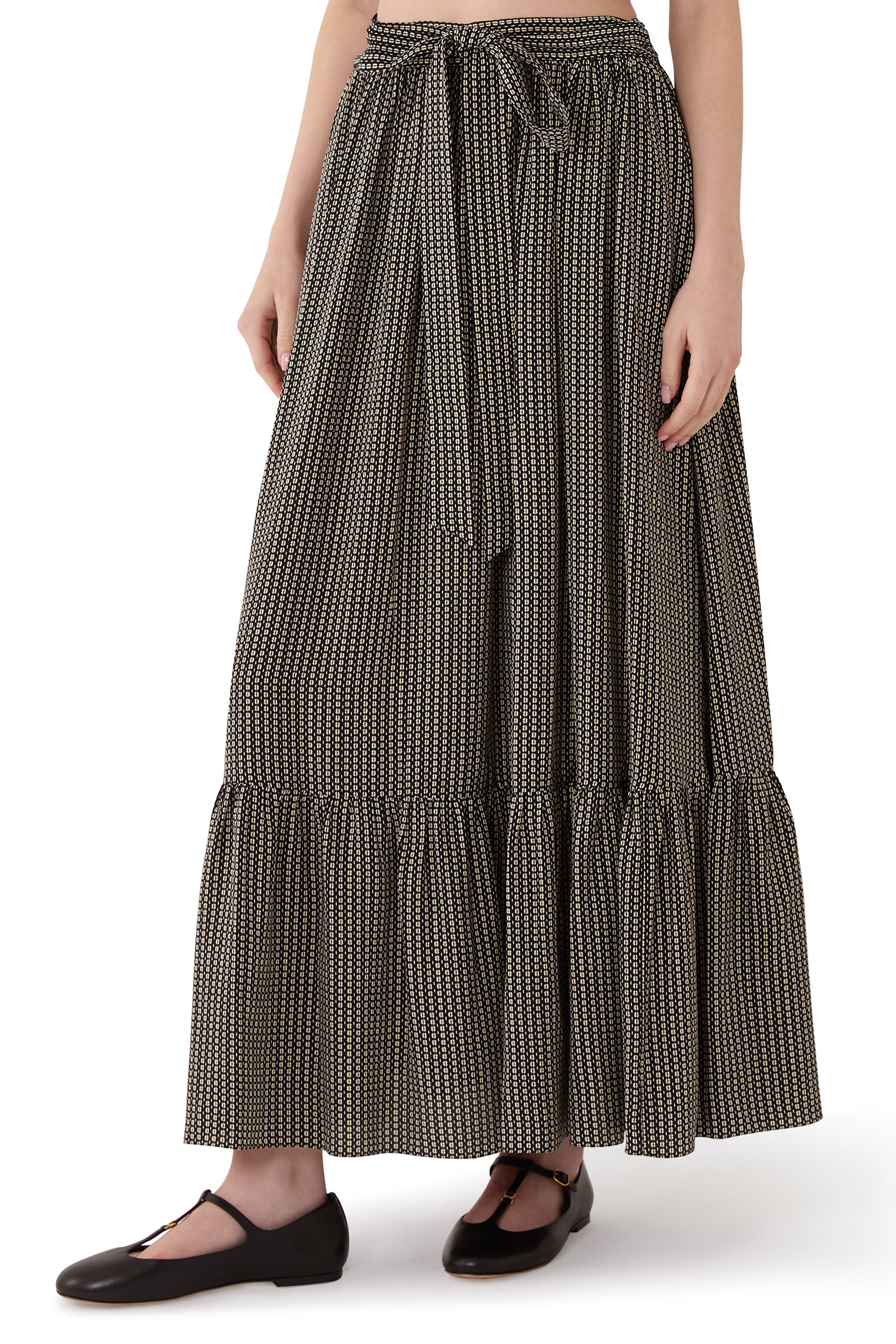 Gathered Midi Skirt