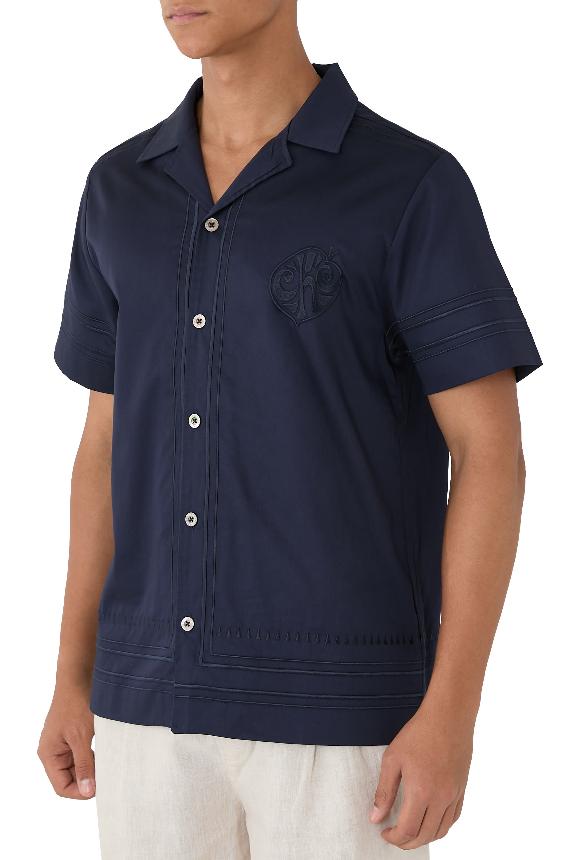 Palmes Embroidered Cotton Shirt