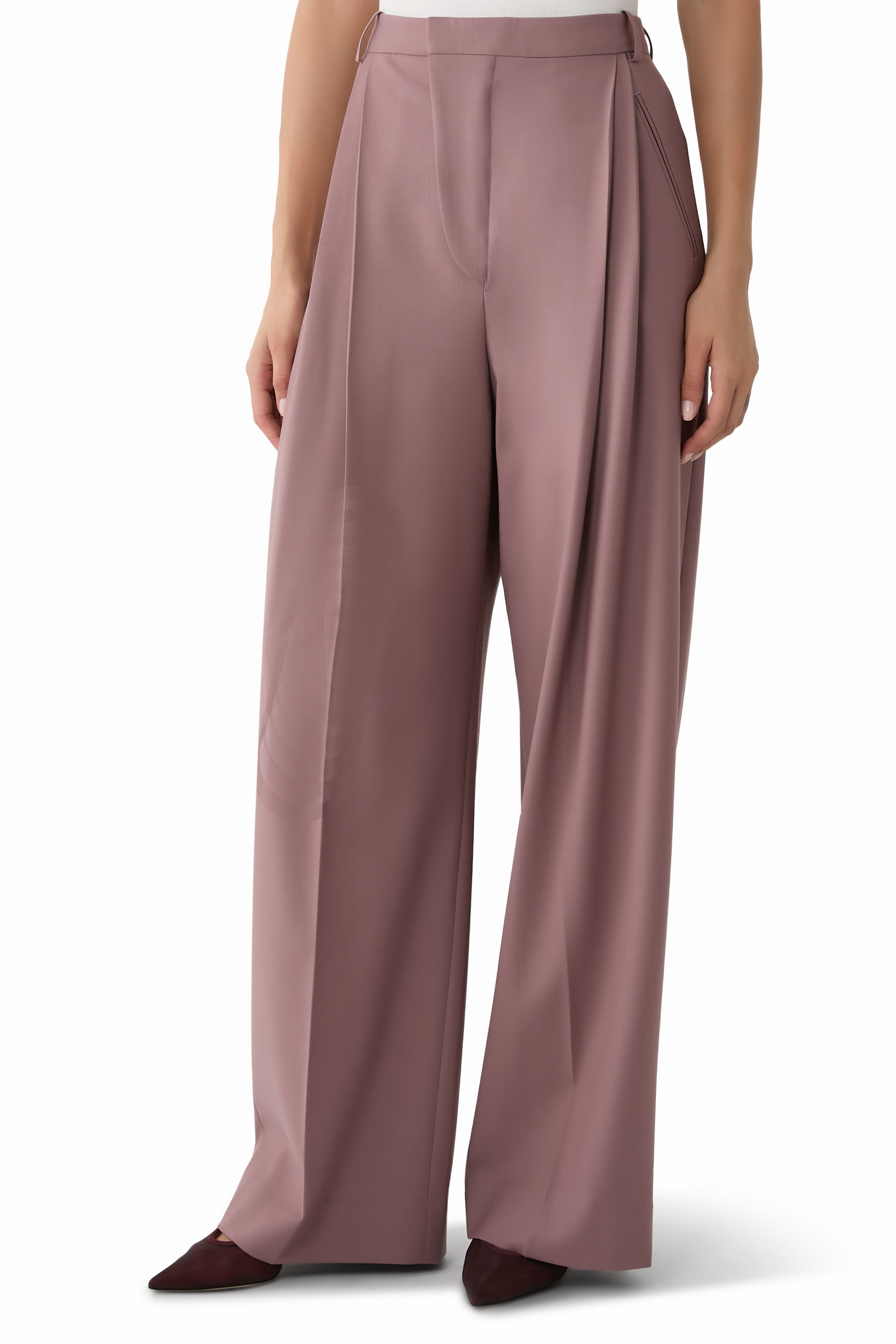 Alina Twill Wide-Leg Pants