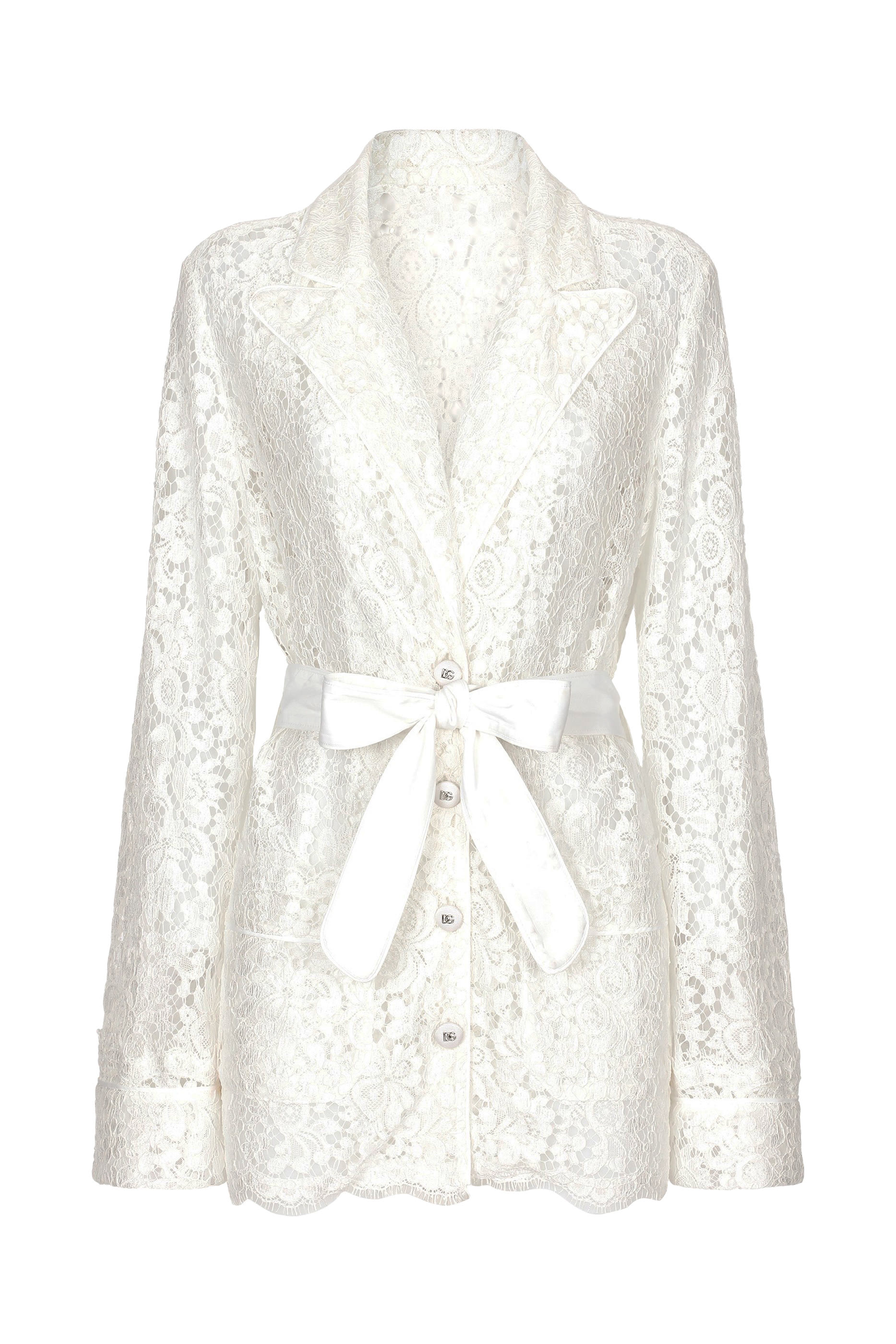 Floral Cordonetto Lace Pajama Shirt