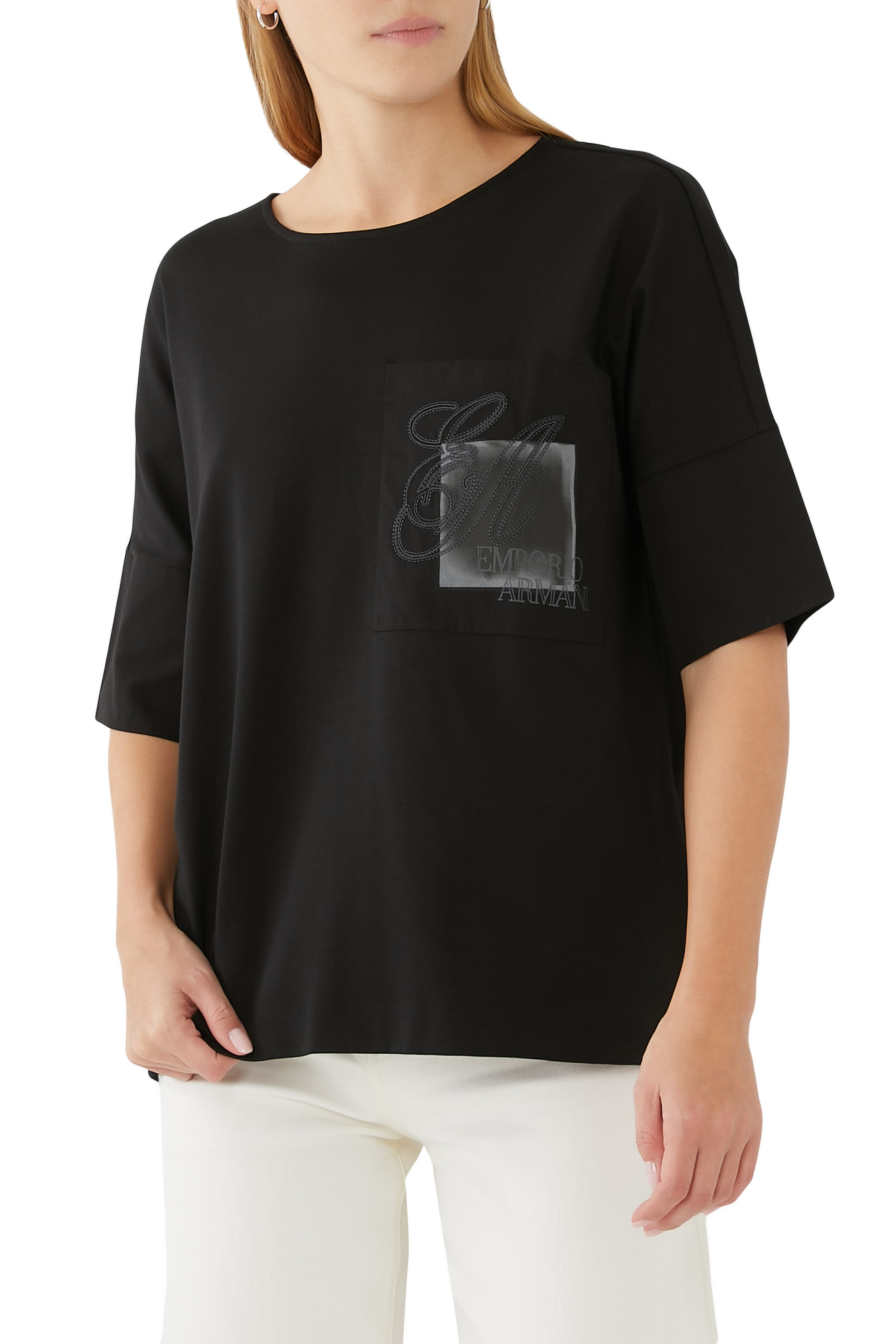 Logo Embroidered Cotton T-Shirt