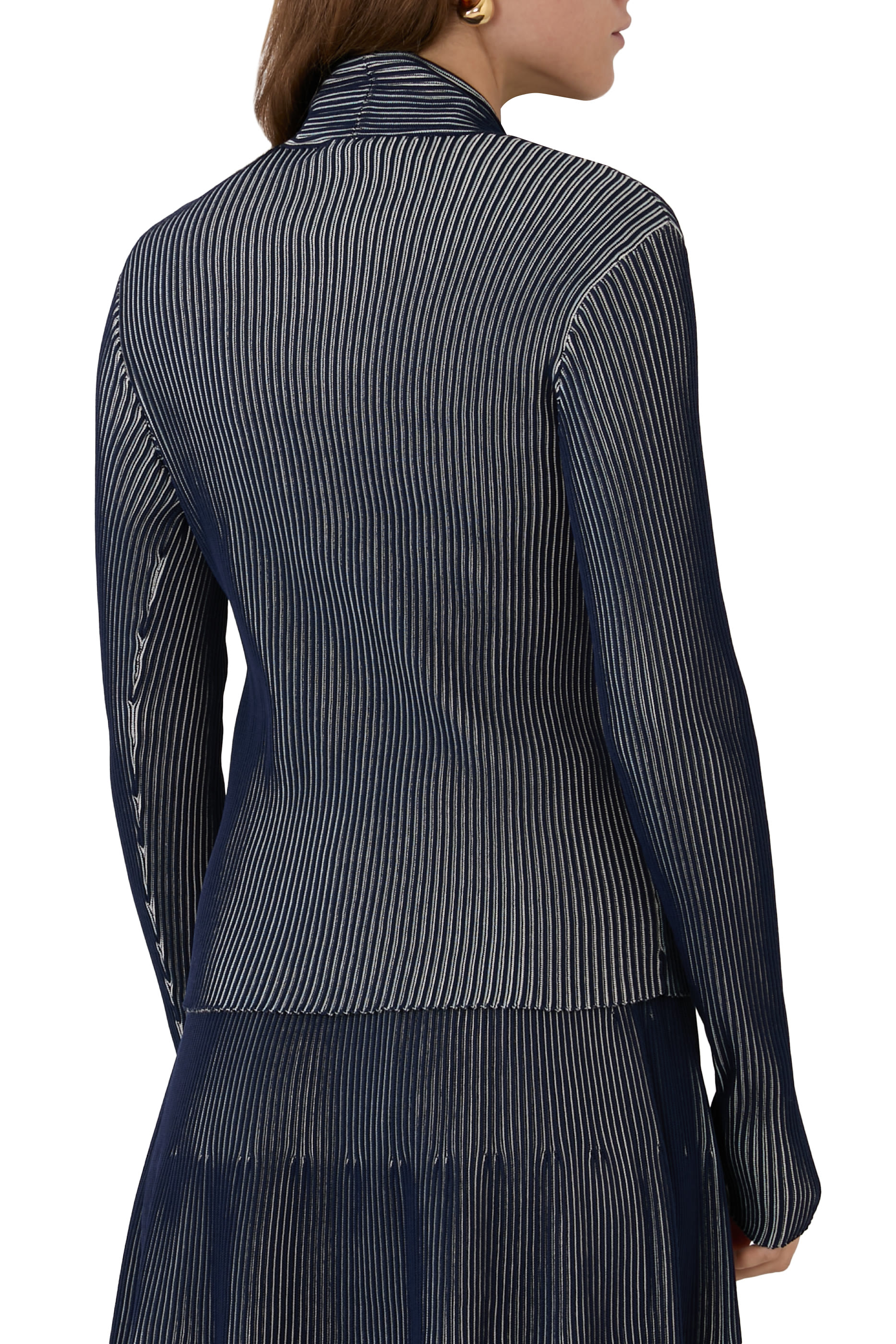 Interrib-Effect Knit Cardigan