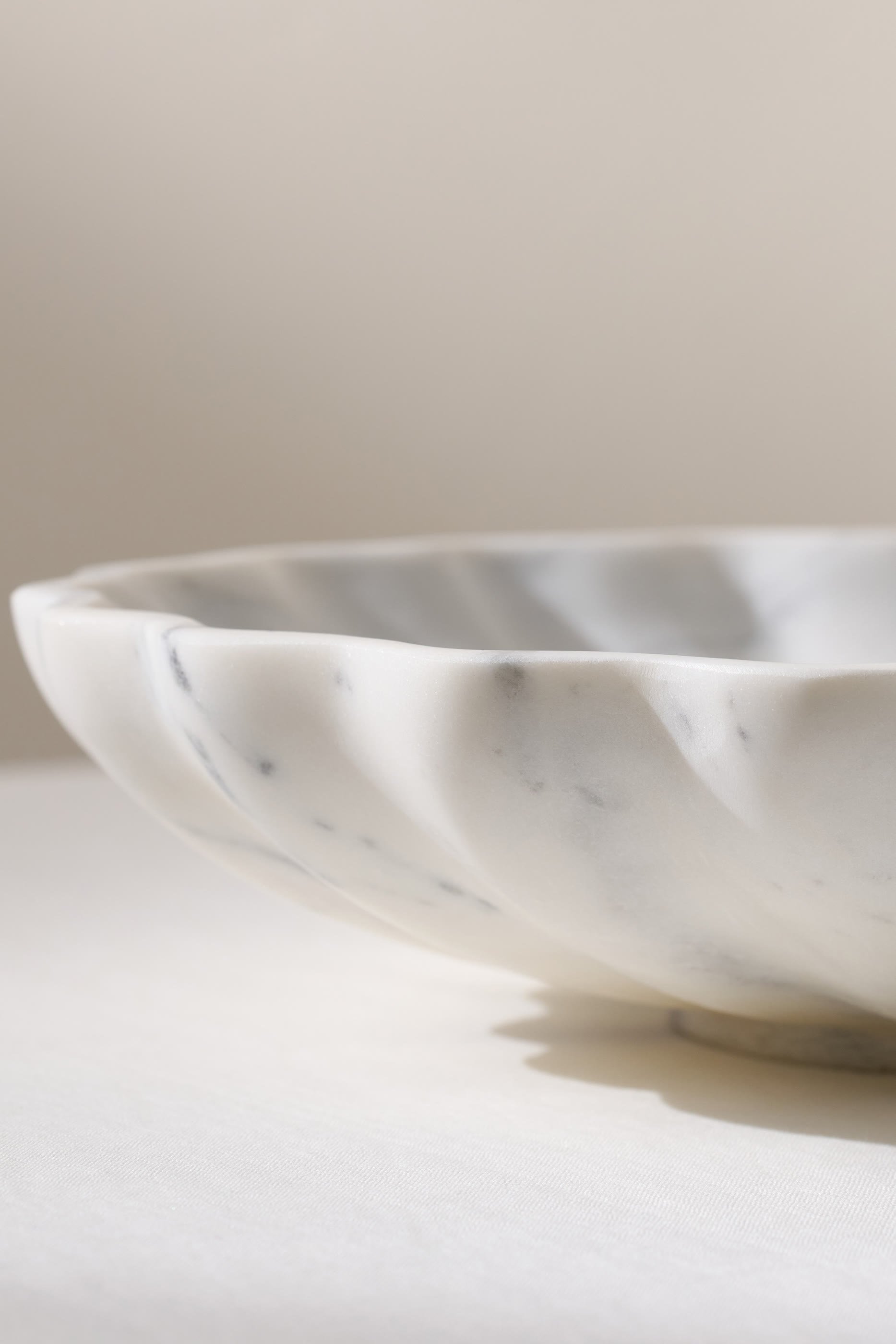 Larton Large Scalloped Marble Bowl 