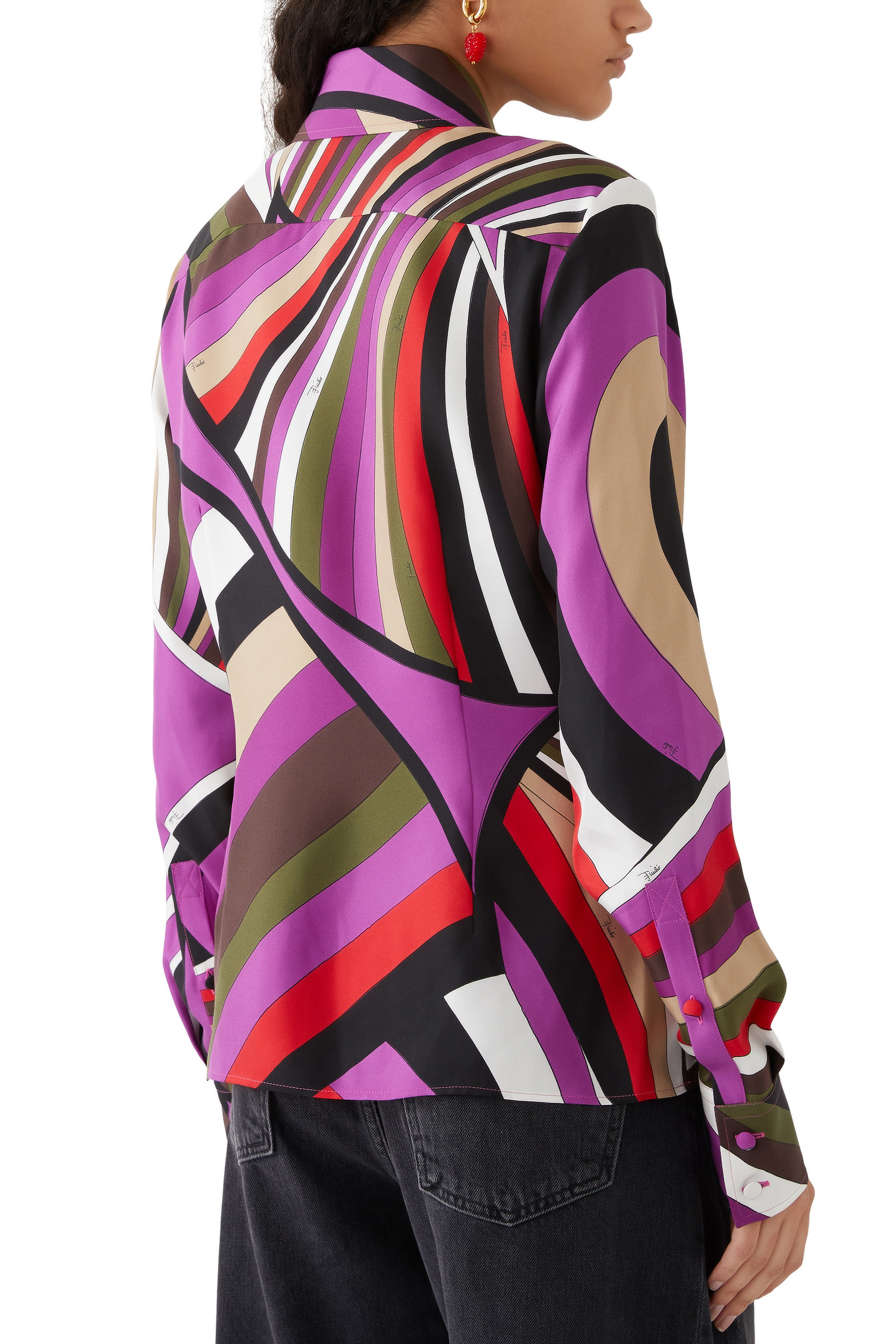 Iride-Print Silk-Twill Shirt