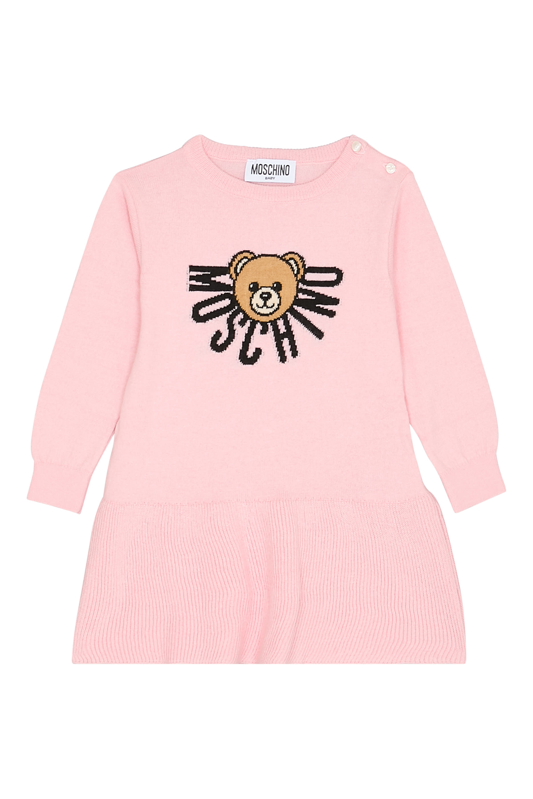 Kids  Teddy Logo Knit Long-Sleeve Dress