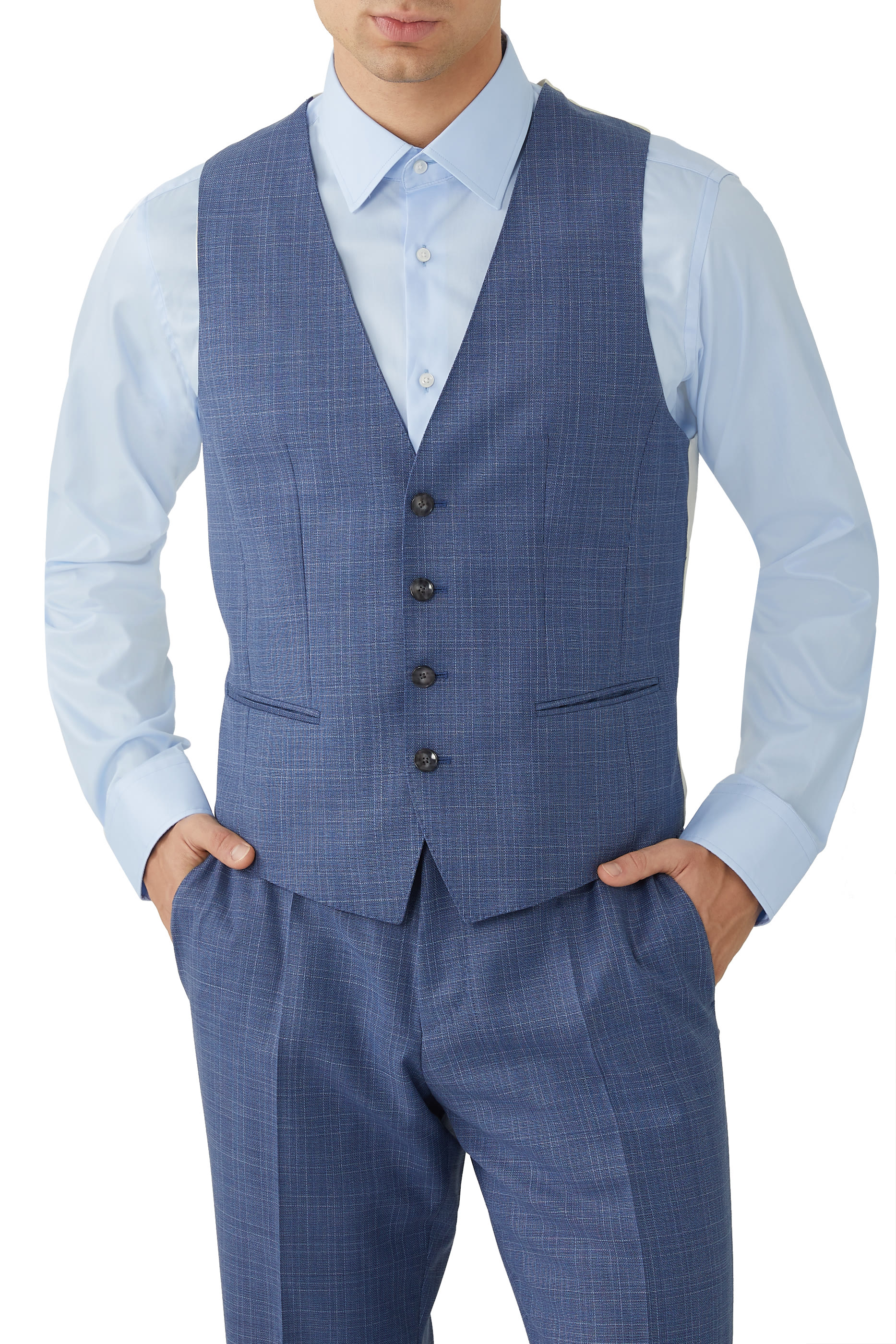 Three-Piece Slim-Fit Checked Suit
