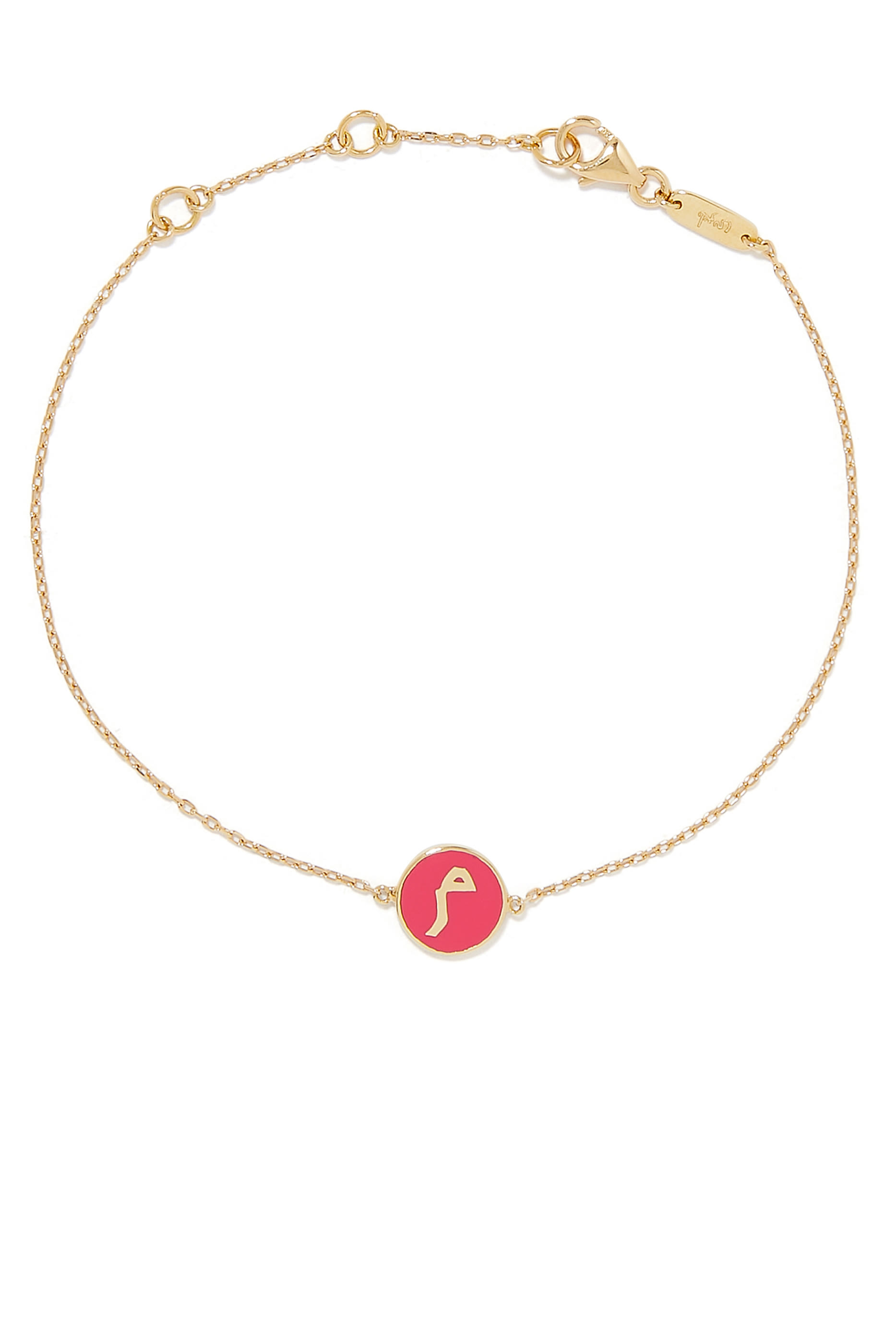 Oula 'M' Letter Round Eye Bracelet, 18k Yellow Gold