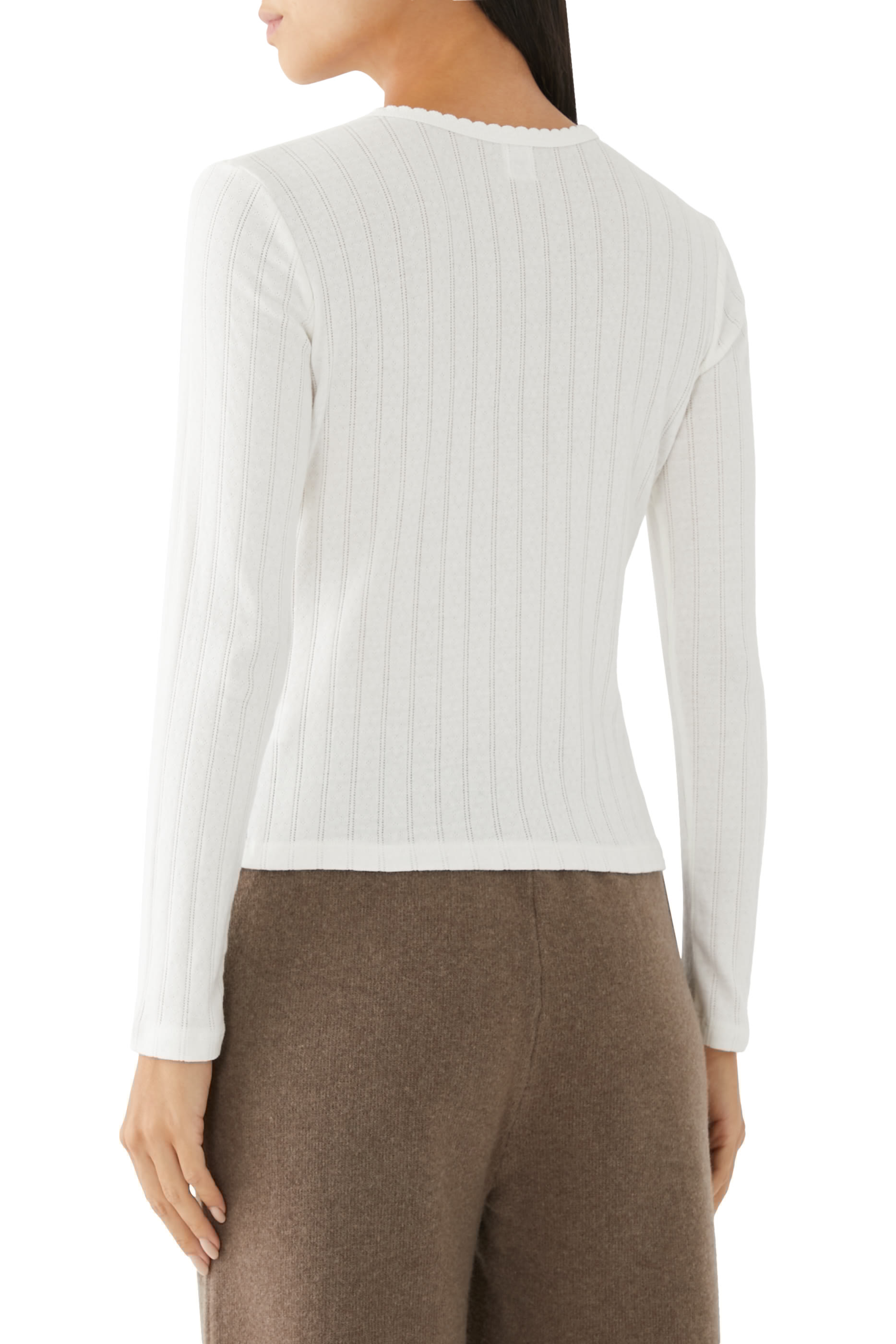 Pointelle Long Sleeve Henley