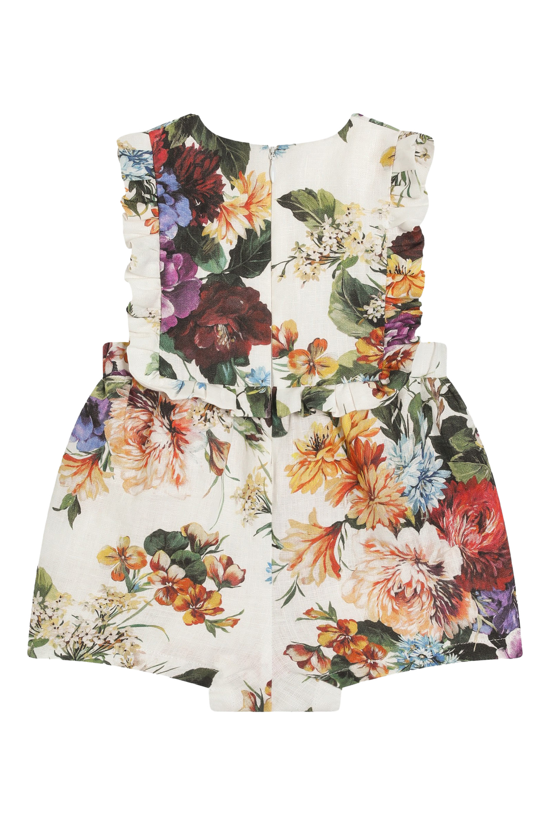 Kids Floral Linen Canvas Romper