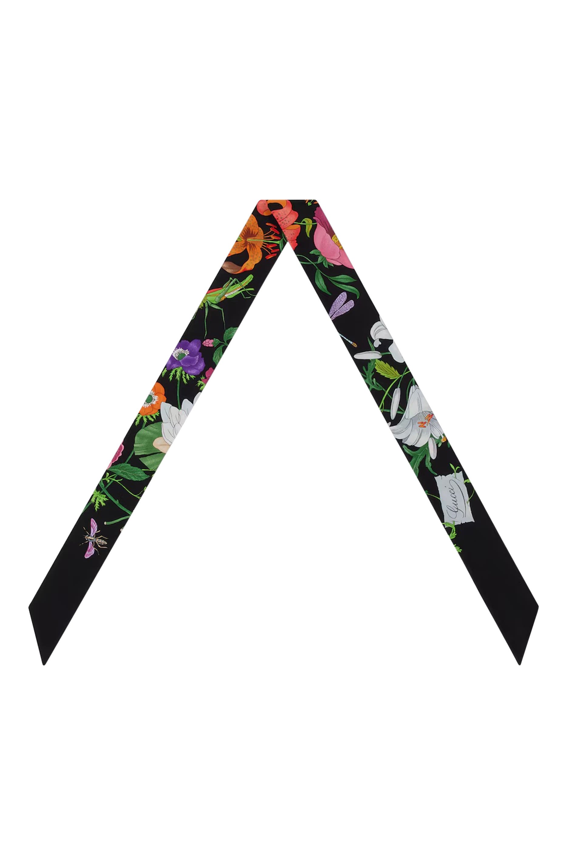 Printed Silk Twill Neck Bow