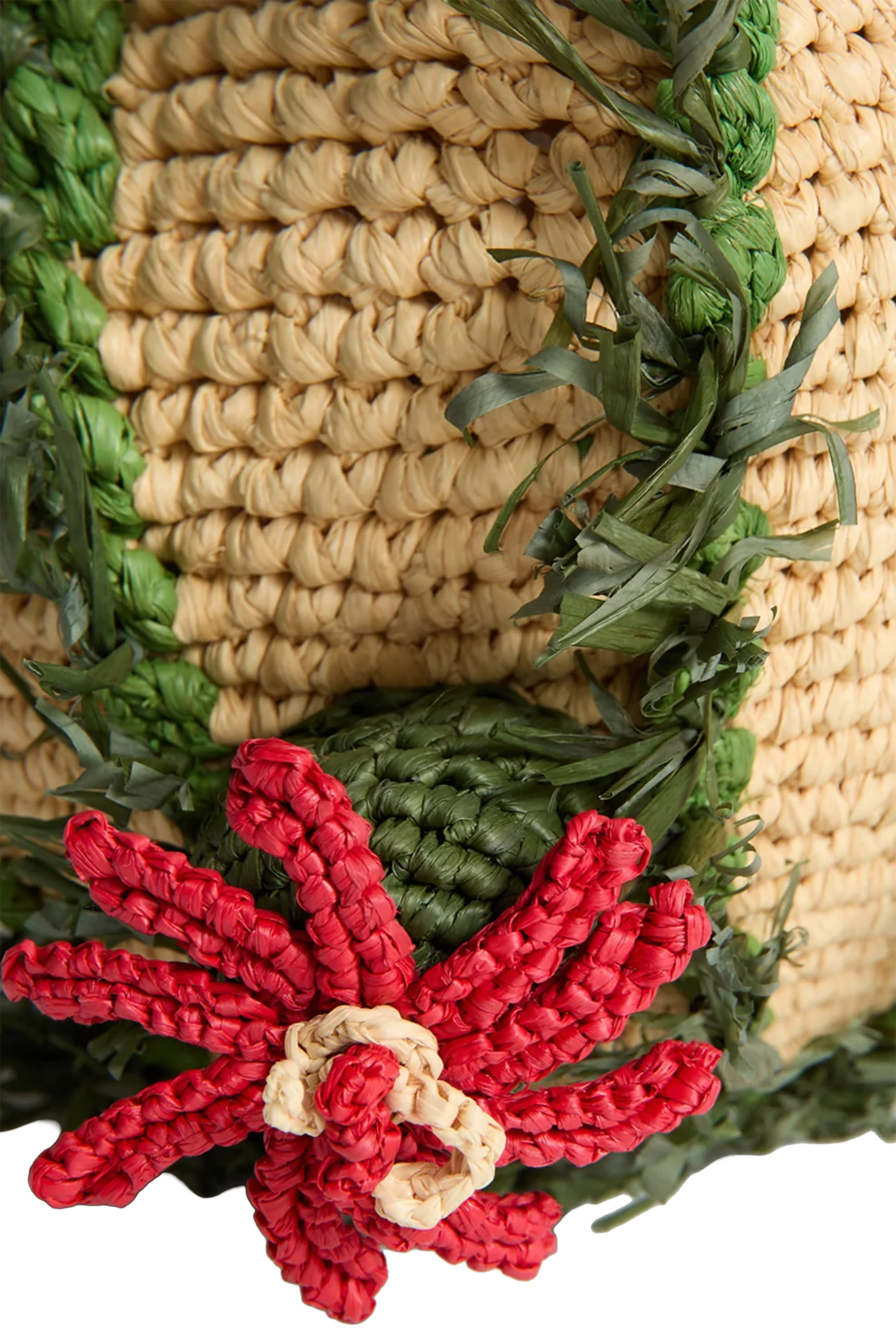 Raffia Floral Bucket Bag