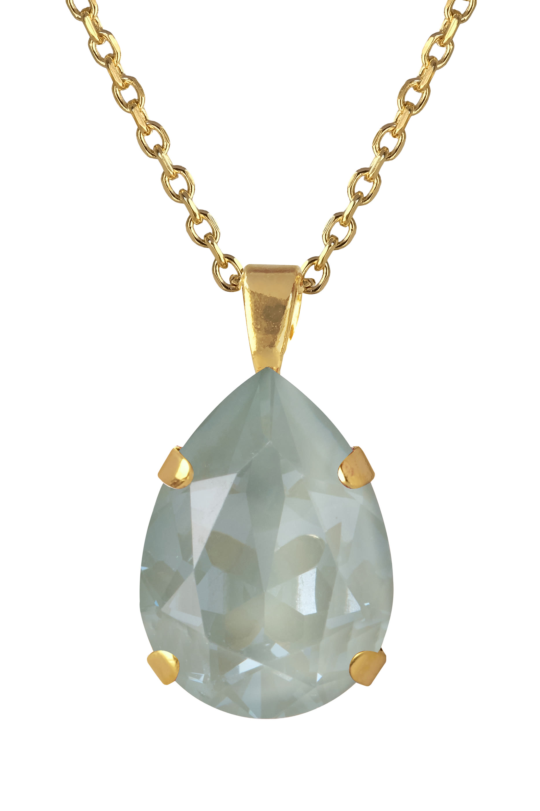 Mini Drop Necklace, 18K Gold-Plated Brass & Crystal