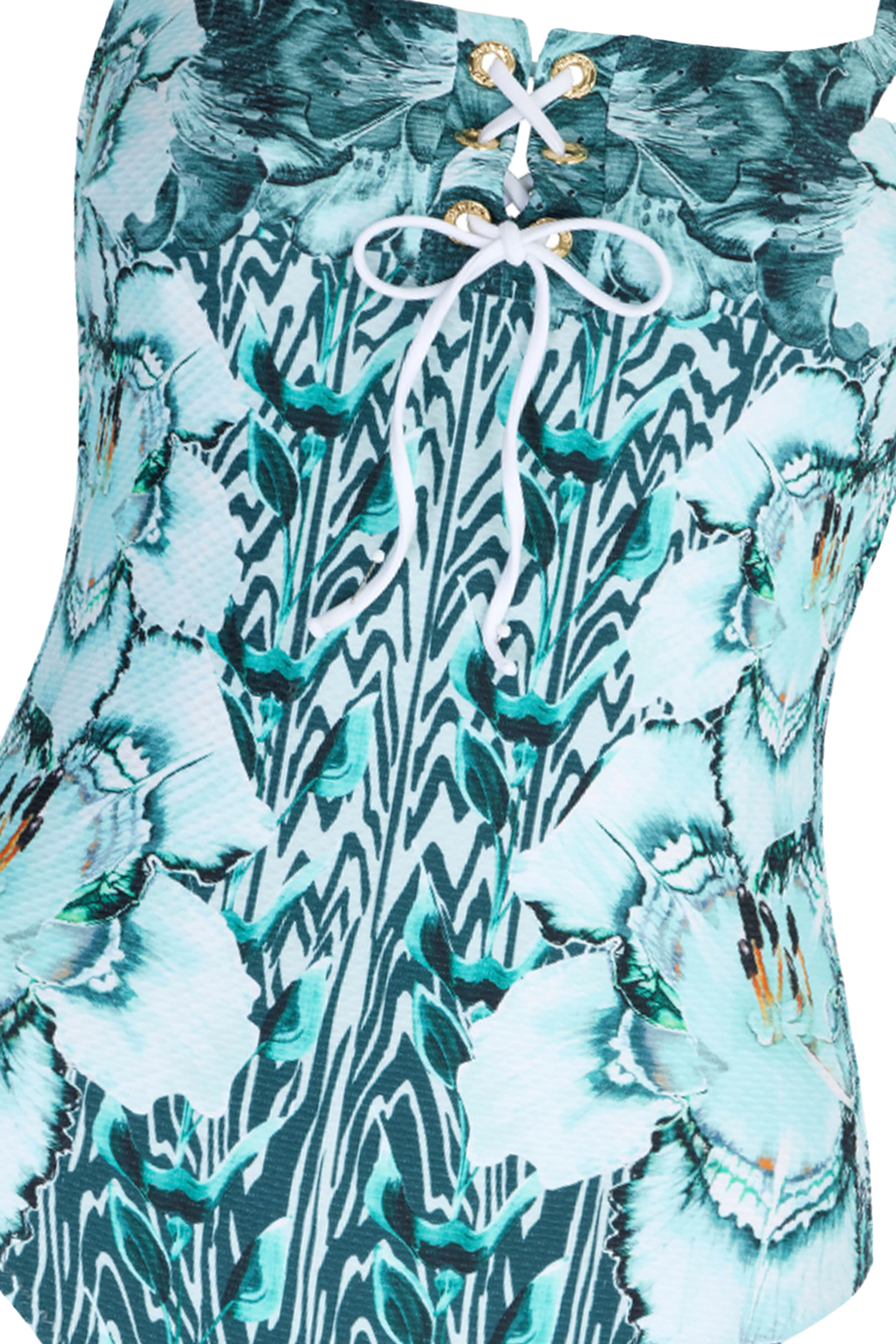 x Temperley London Liana Lace Up Swimsuit