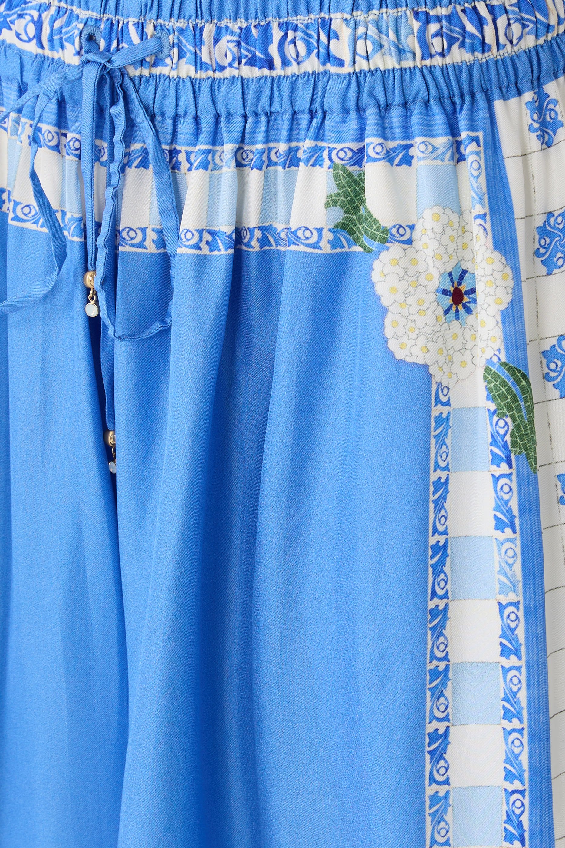 Printed Wide-Leg Elastic Waist Pants