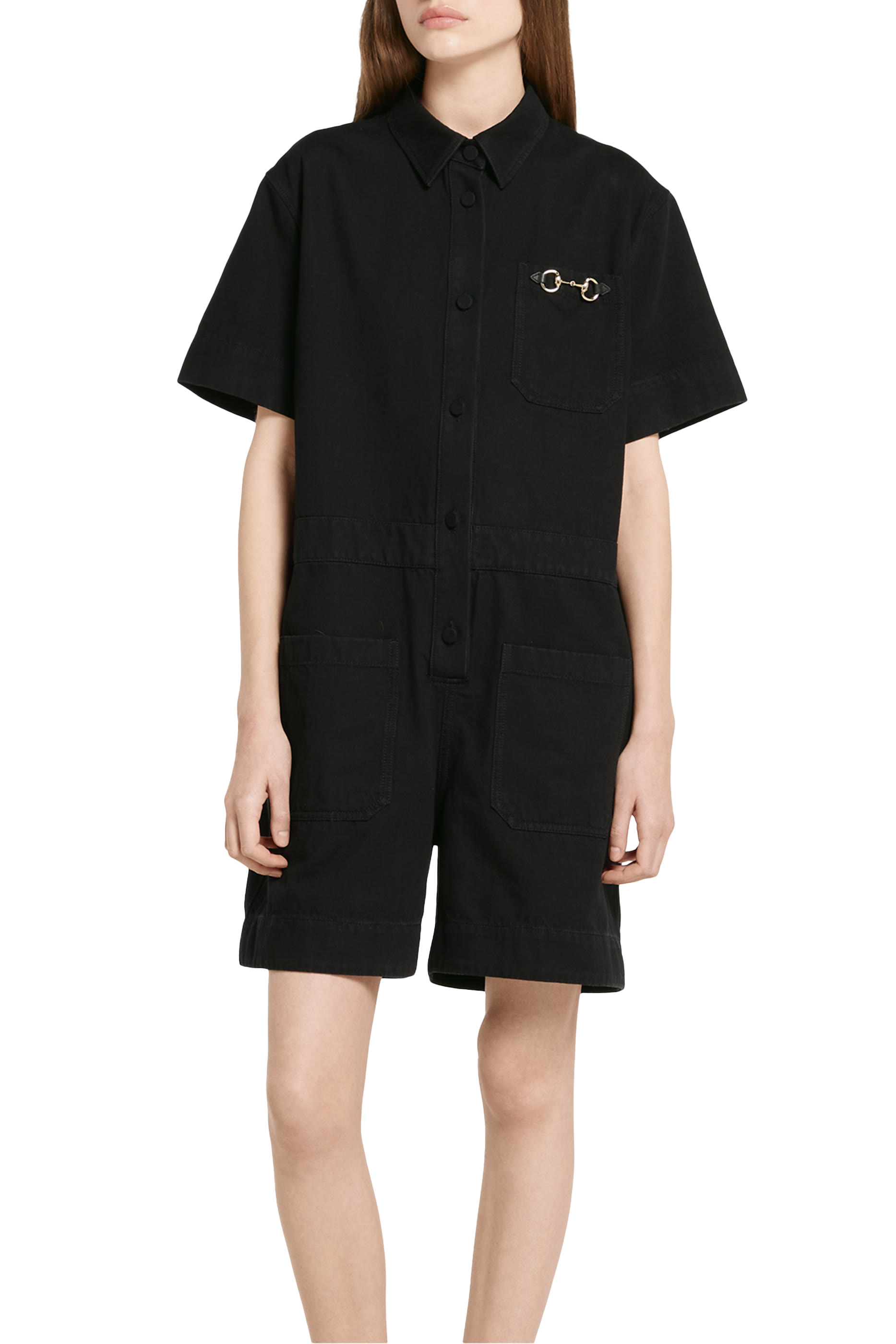 Horsebit Denim Jumpsuit