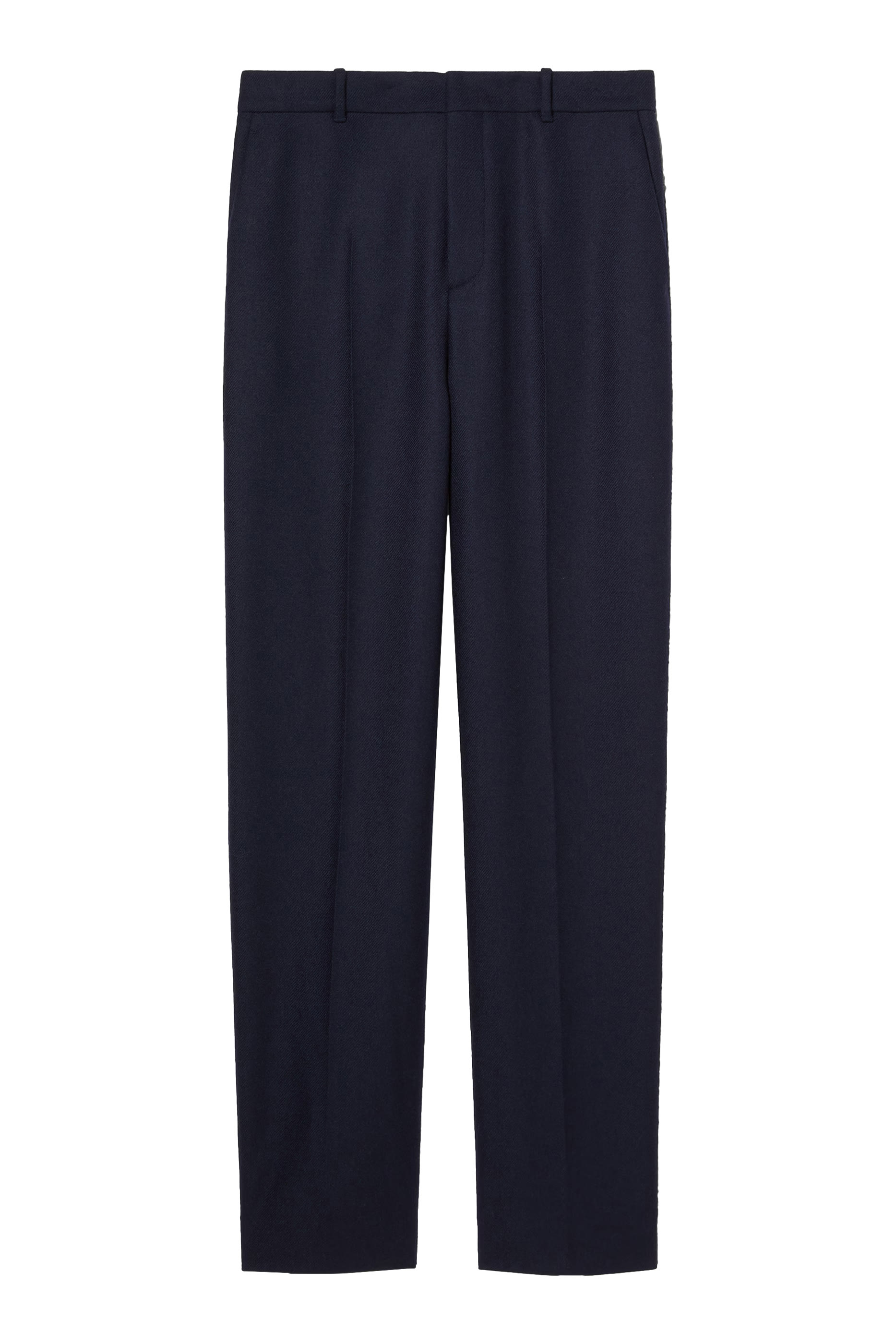 Relaxed Fit Embroidered Wool Pants