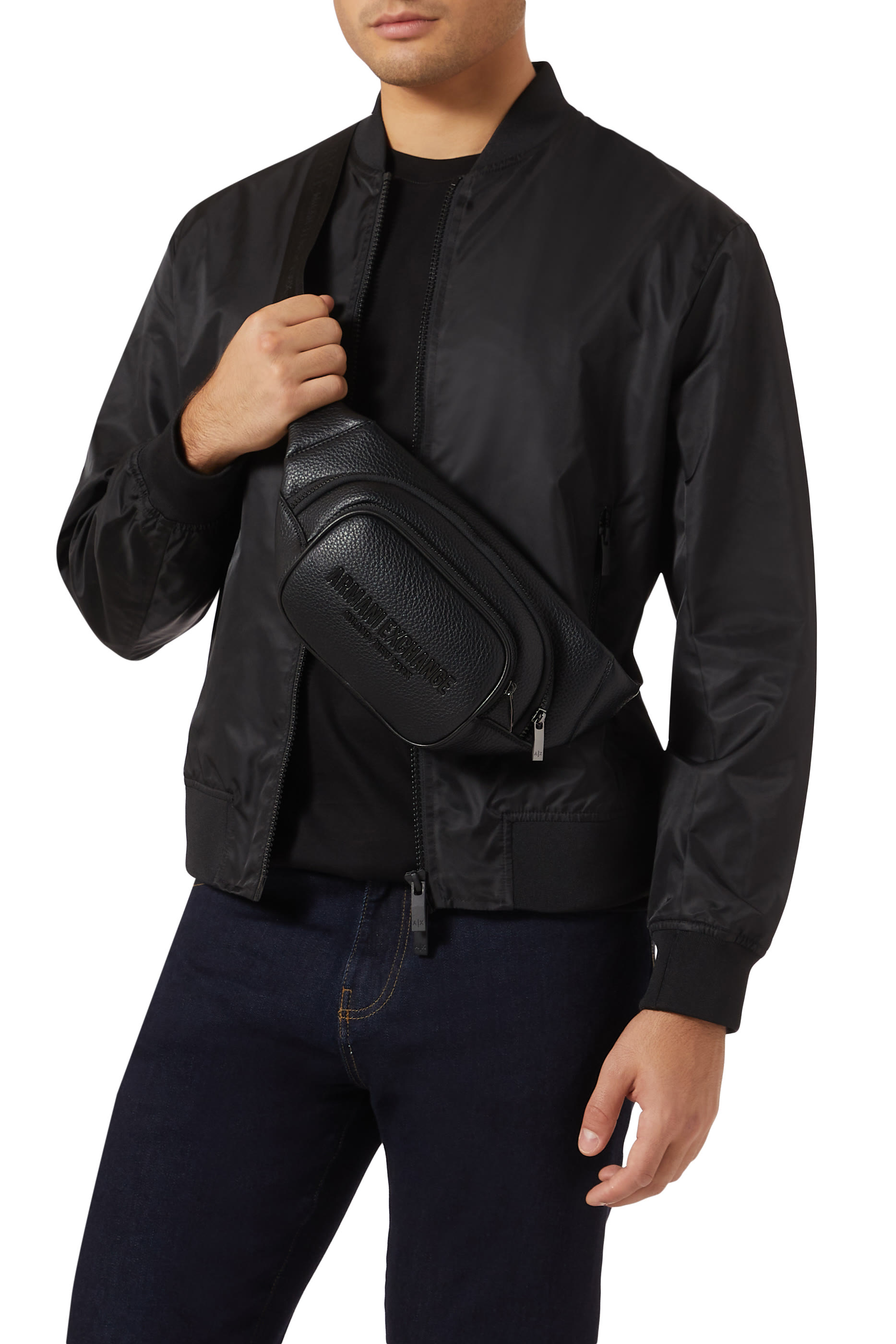 Bum Bag with Embossed Logo and Two Pockets 