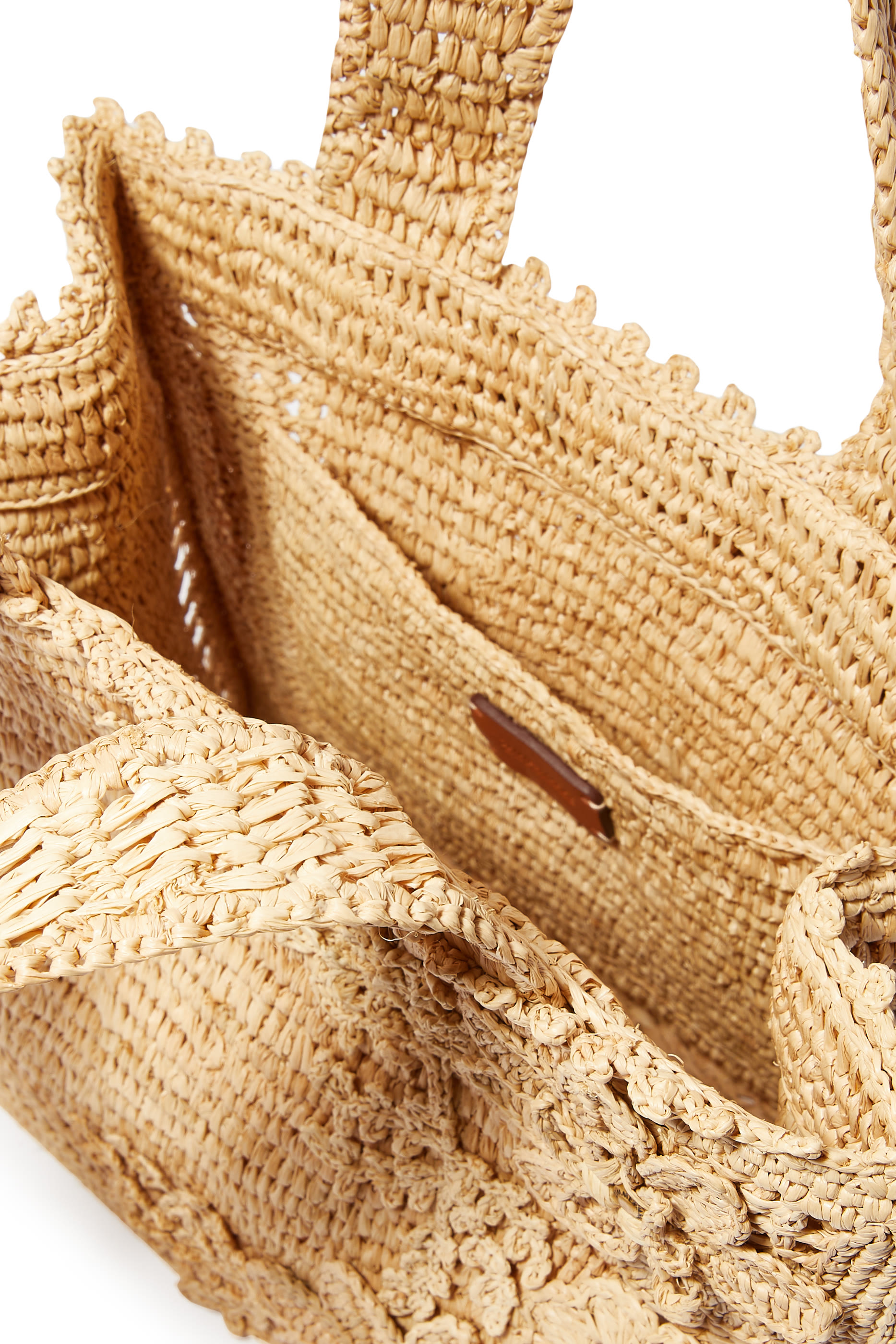 Floral Raffia Mini Tote Bag