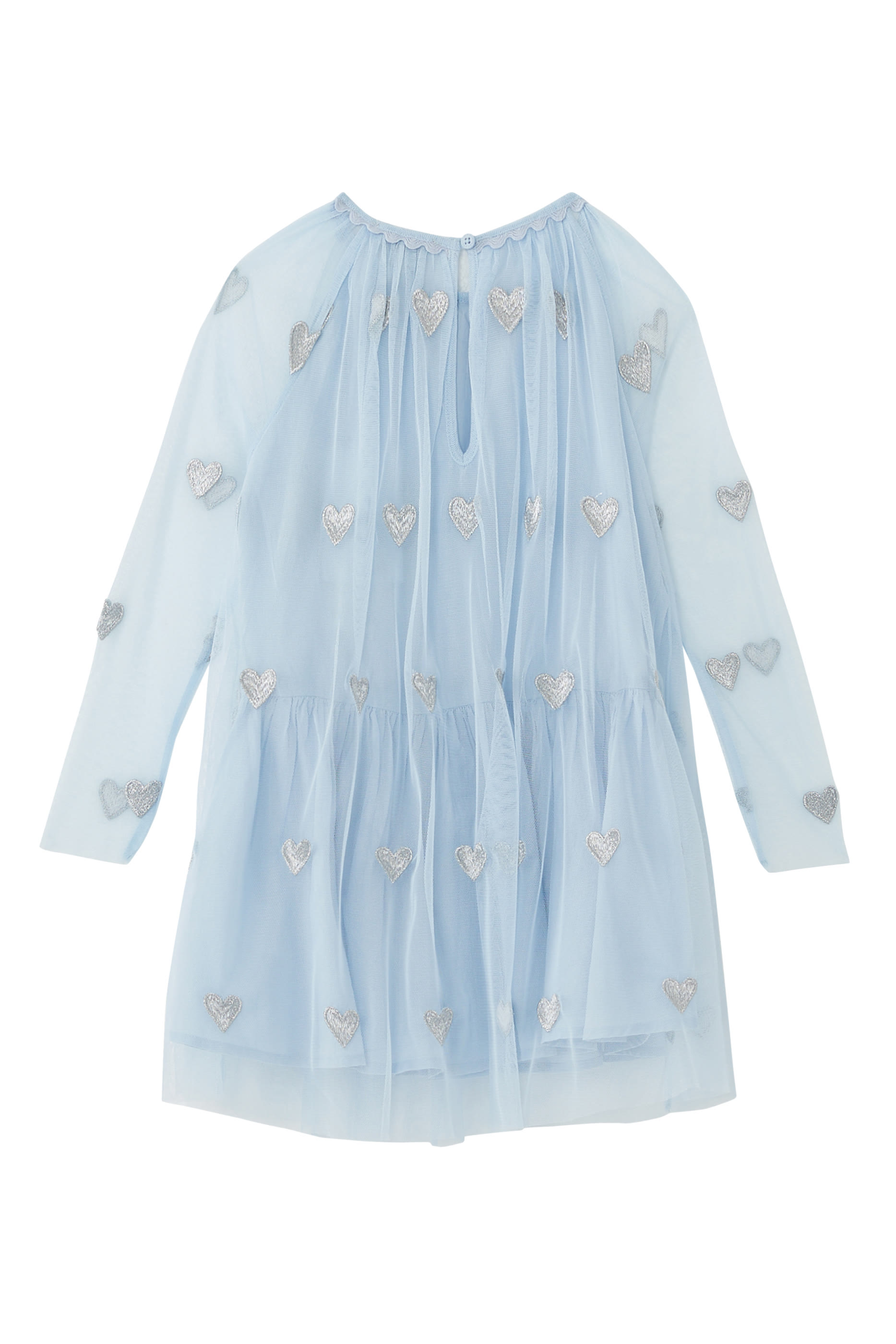 Kids Tulle Dress with Heart Embellishments.