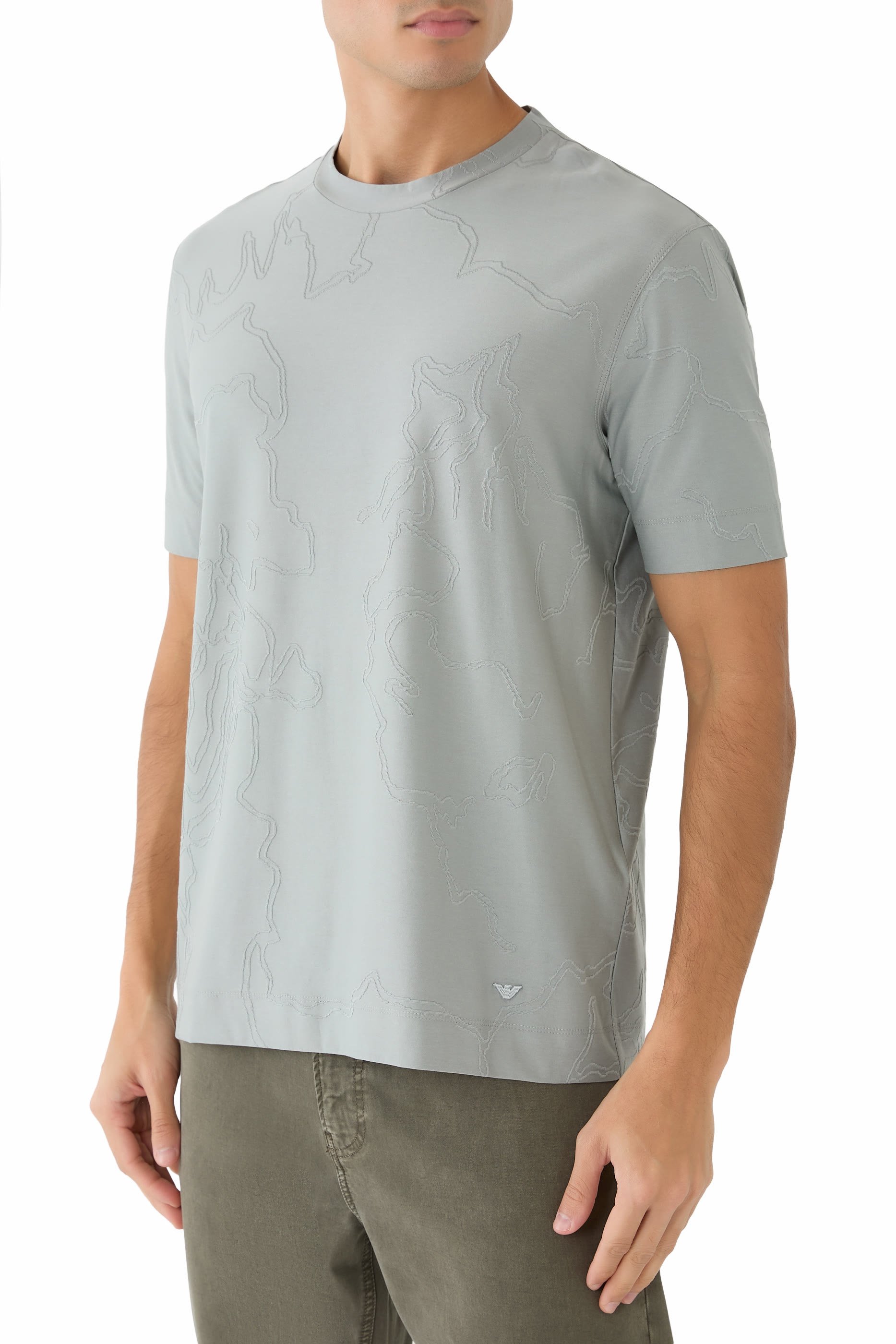 Silk Jersey T-Shirt with Mesh Detail 