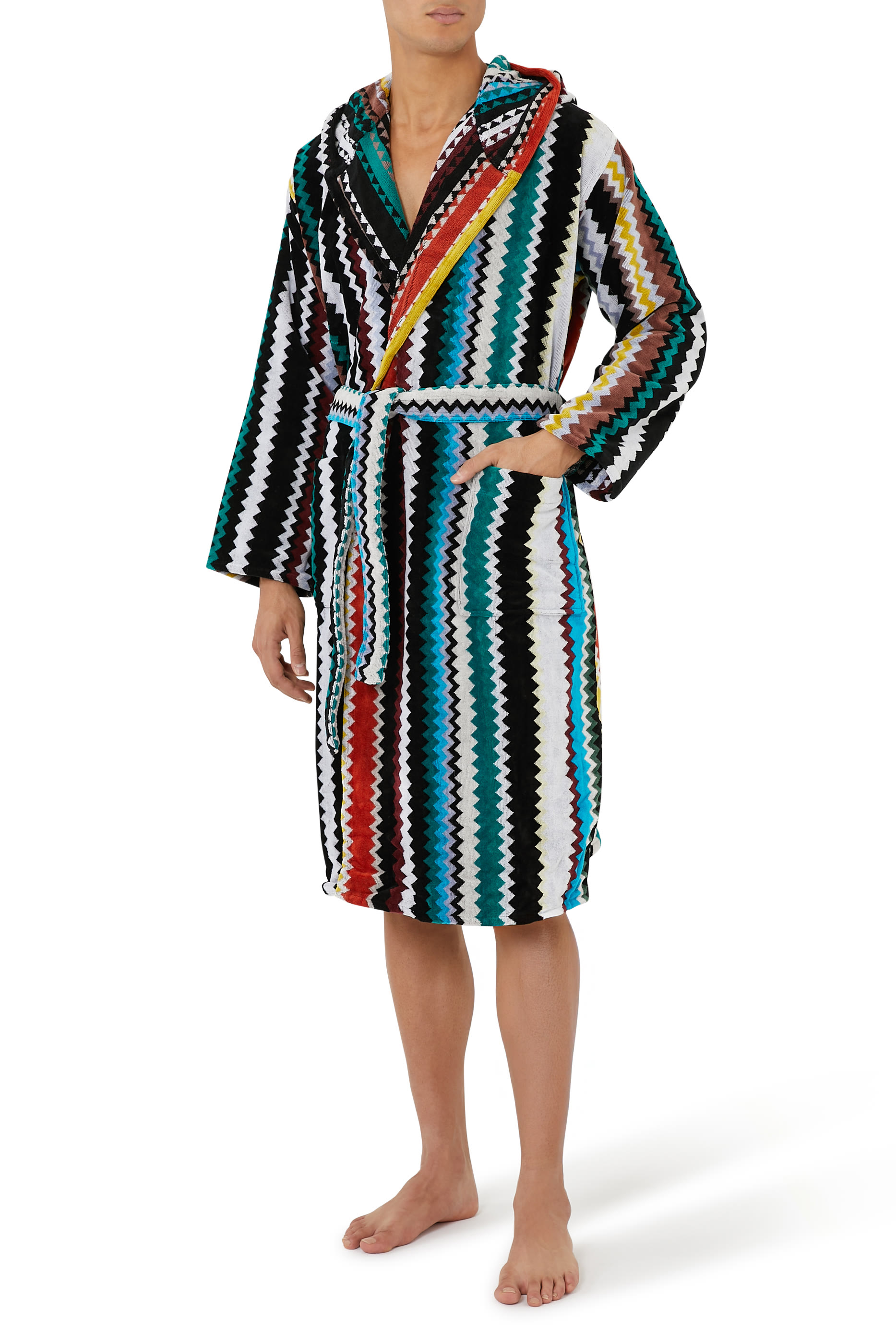 Curt Chevron Hooded Bathrobe