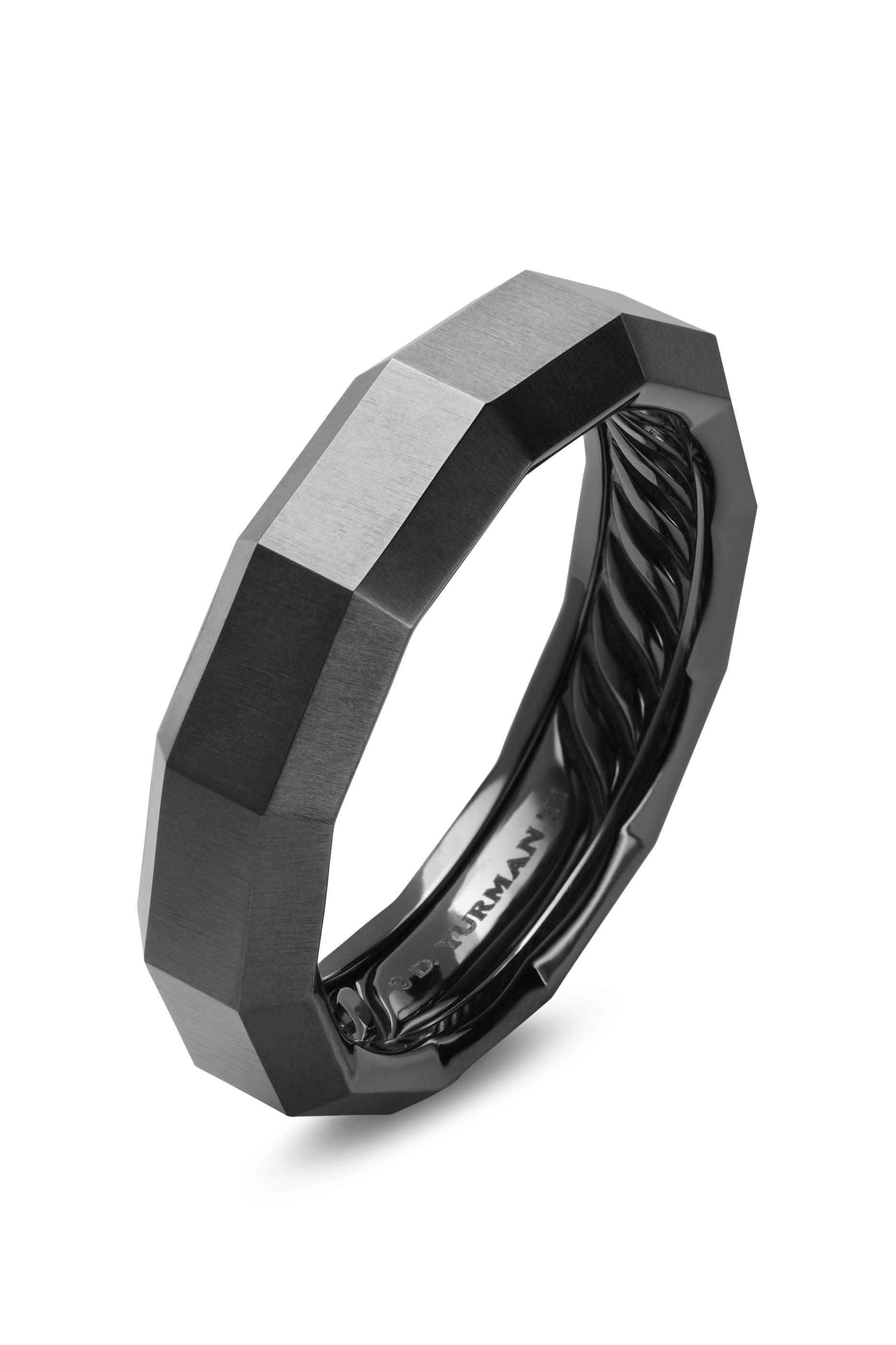 Faceted Band Ring, Titanium