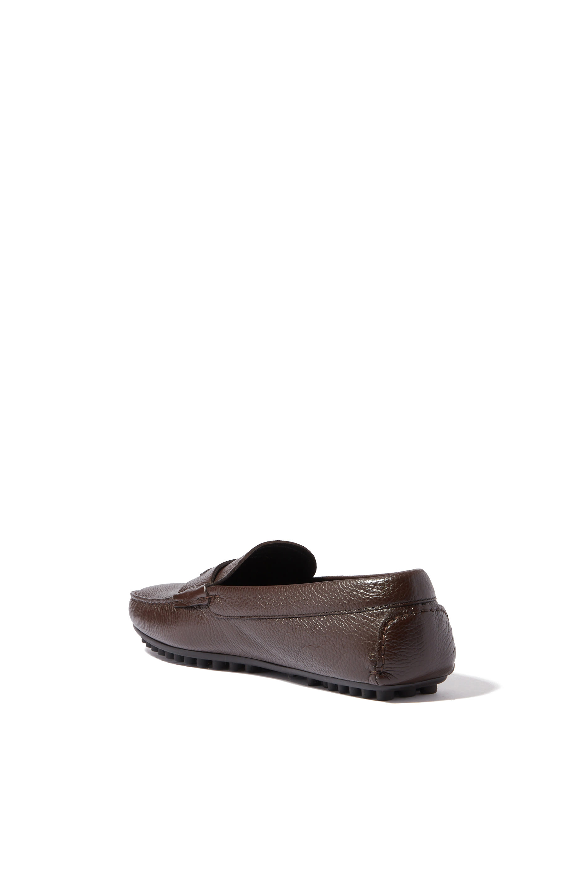 Textured Leather Driver Moccasins