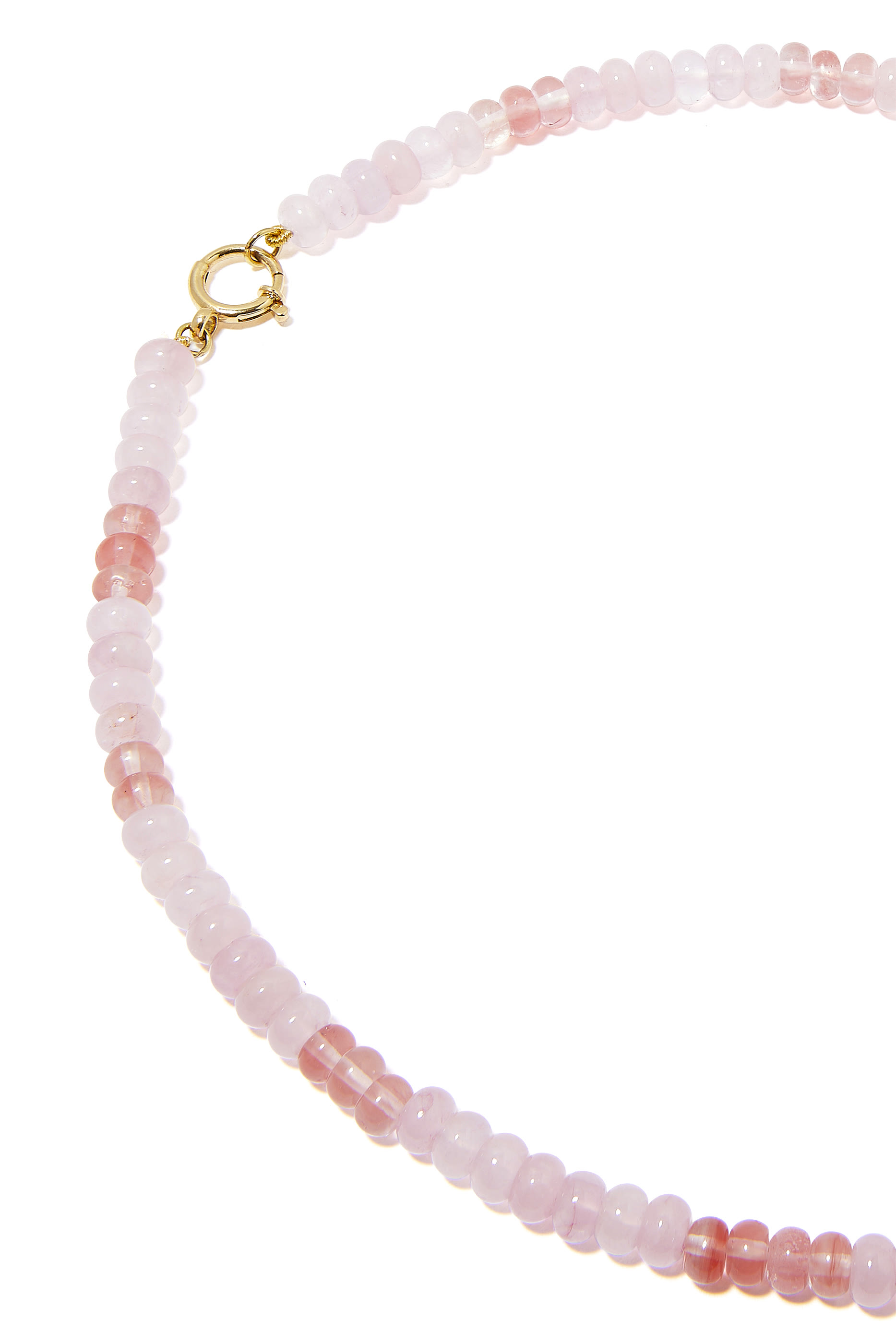 Opal Beaded Necklace, 18k Yellow Gold & Pink Opals